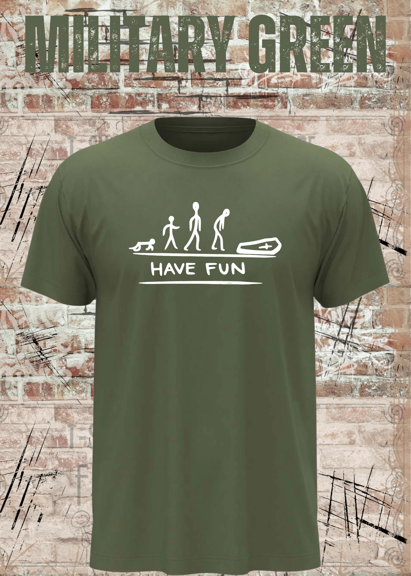 Have Fun Evolution Herren Damen Unisex T-Shirt | Lustiges Fun Shirt mit Strichmännchen Humor
