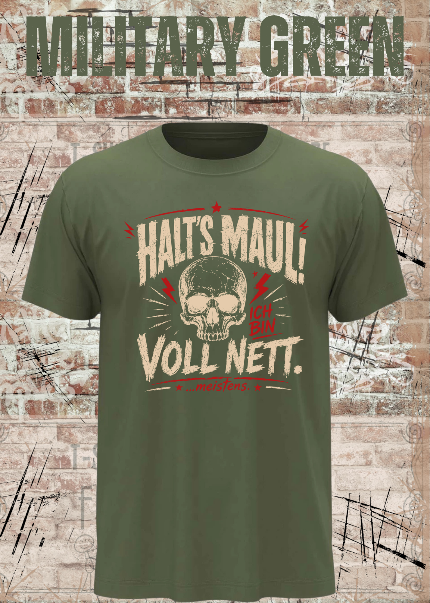 Halt's Maul! Ich bin voll nett... meistens. – Lustiges Vintage Unisex T-Shirt