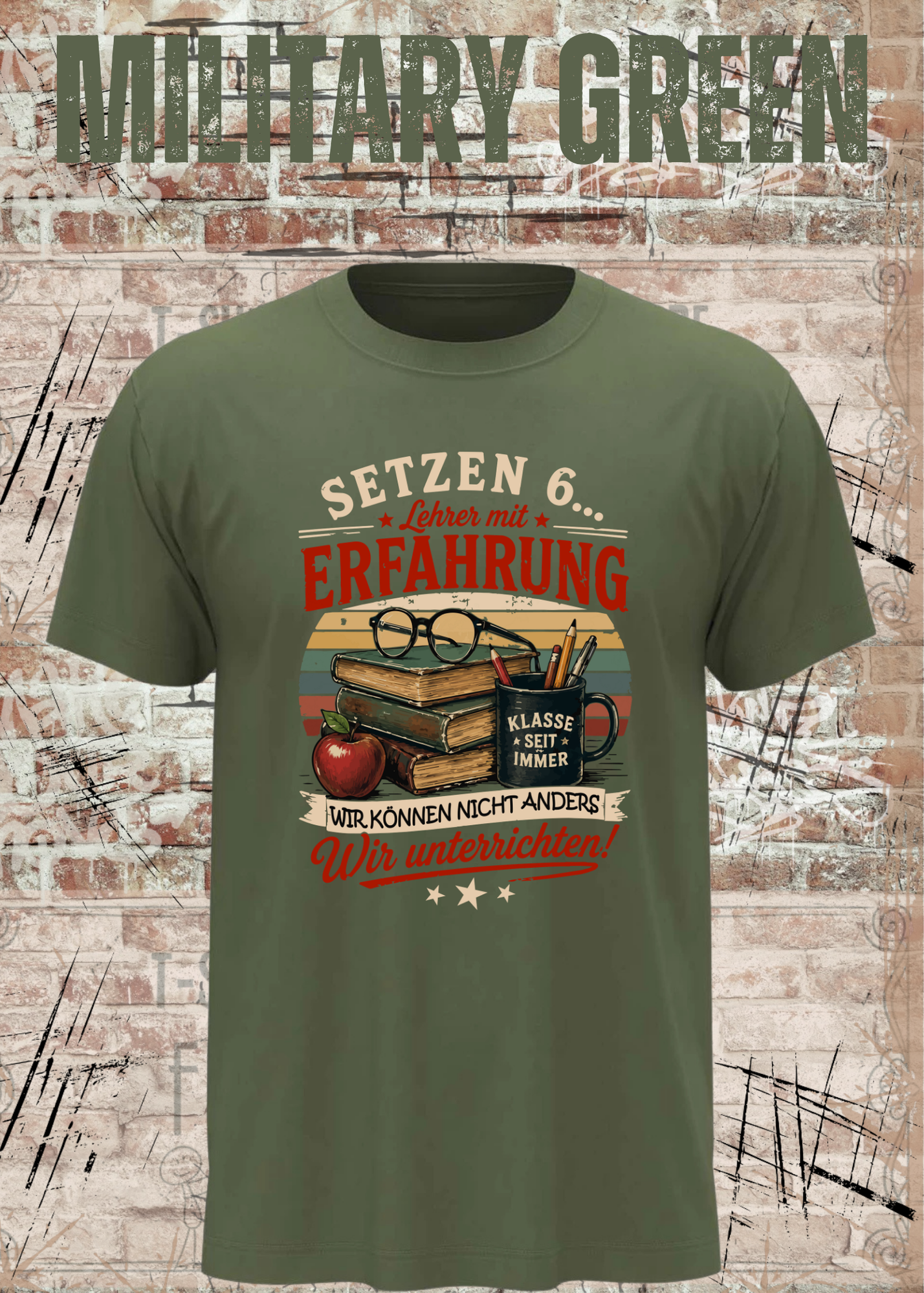 Lehrer T-Shirt "Setzen 6... Lehrer mit Erfahrung" | Lustiges Vintage Lehrer Shirt | Geschenk für Lehrer