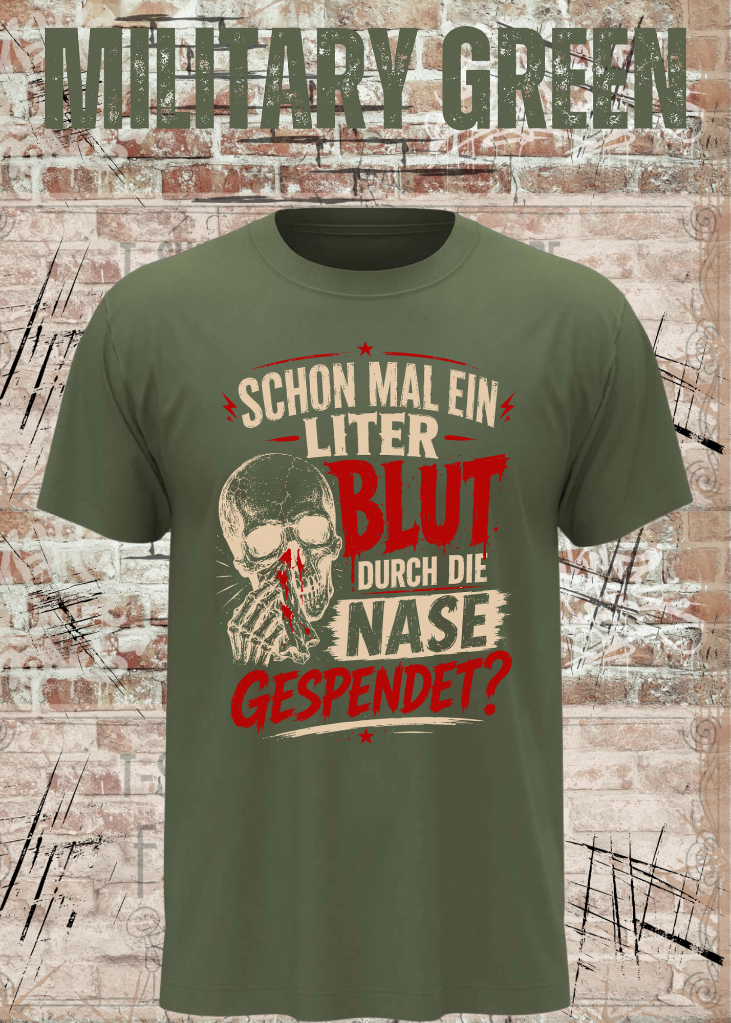 Schon mal ein Liter Blut durch die Nase gespendet? – Lustiges Vintage Unisex T-Shirt