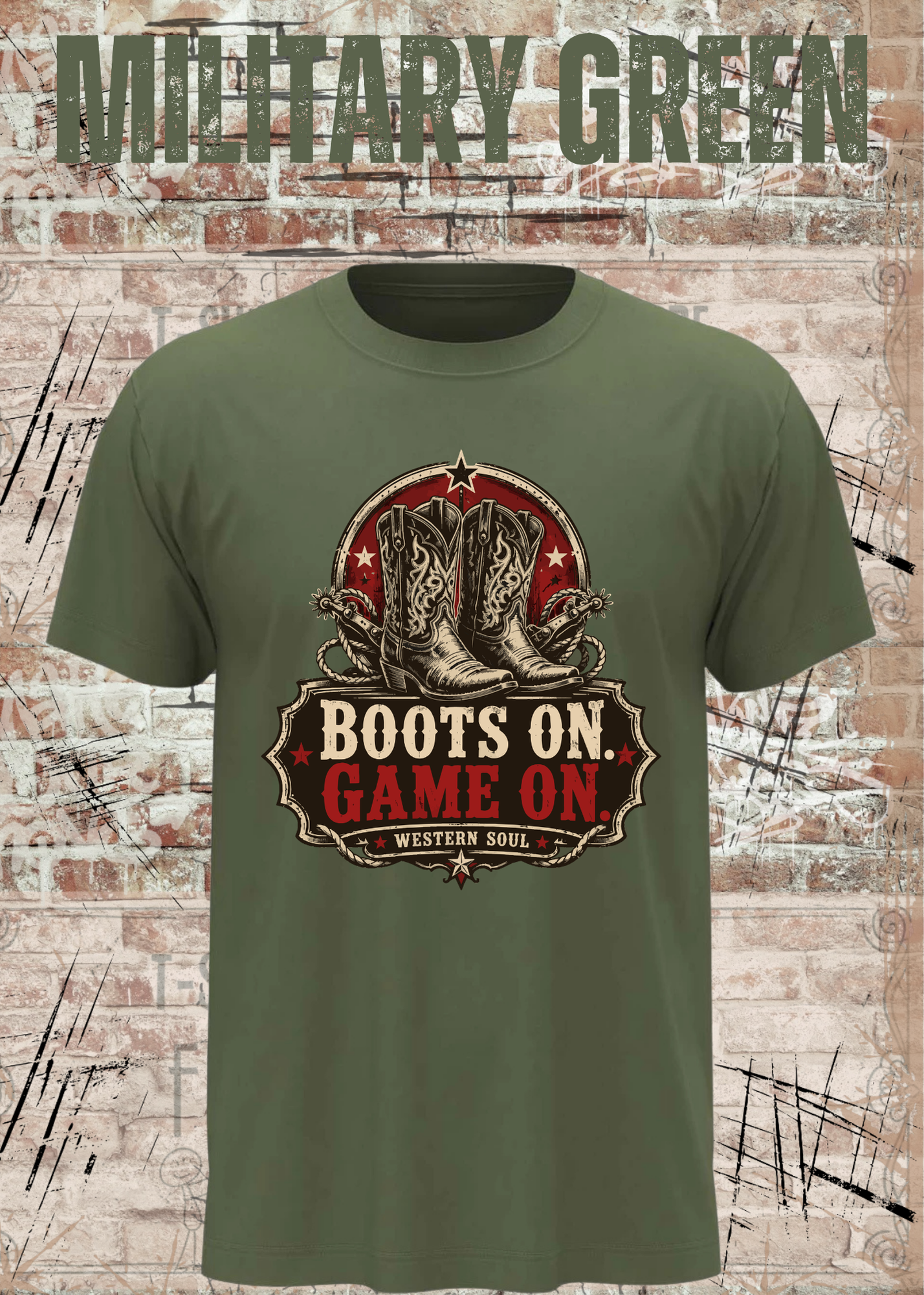 Boots On – Game On | Western Soul Unisex T-Shirt