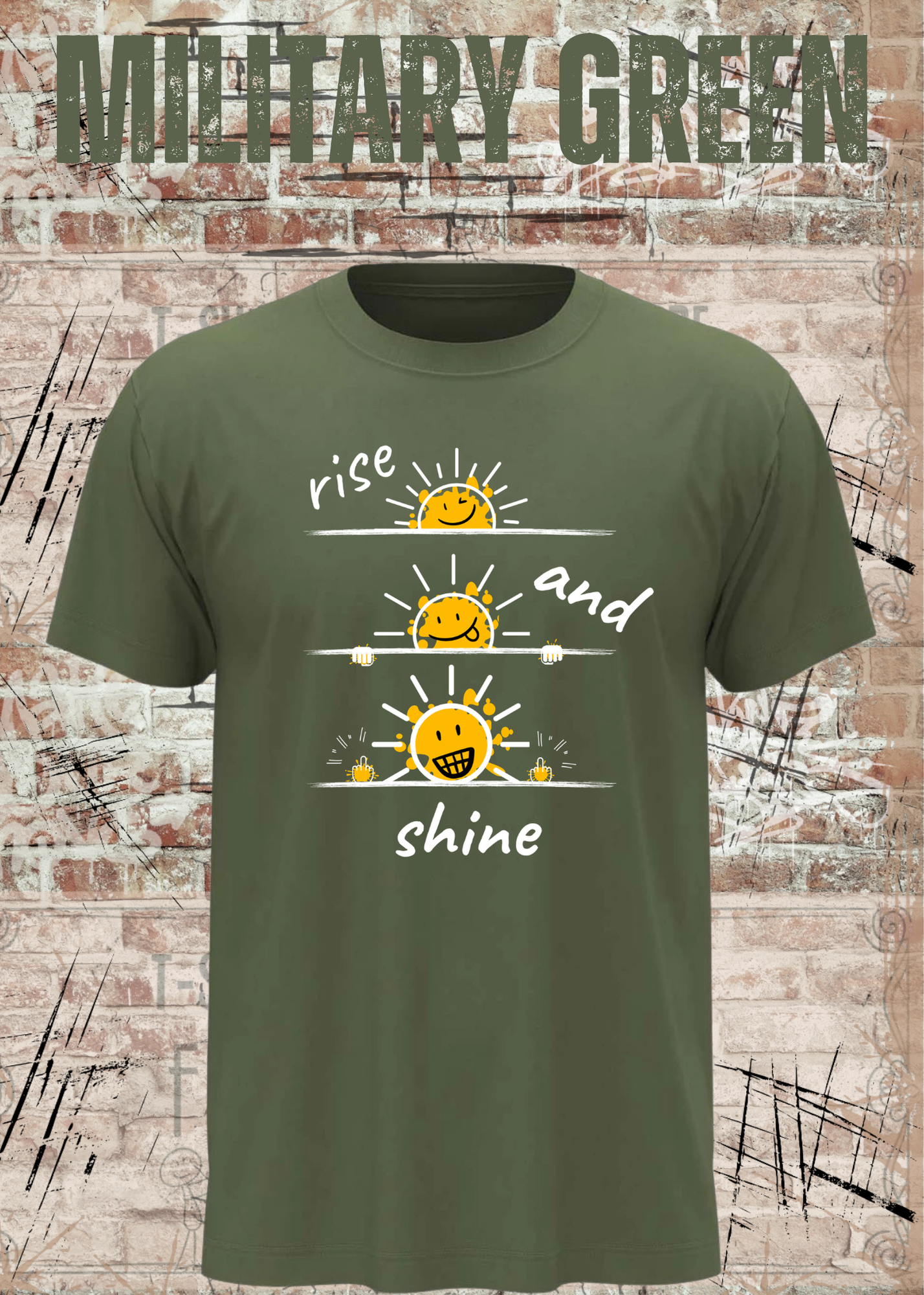 Rise and Shine T-Shirt | Lustiges Smiley Shirt | Motivation & Humor | Unisex