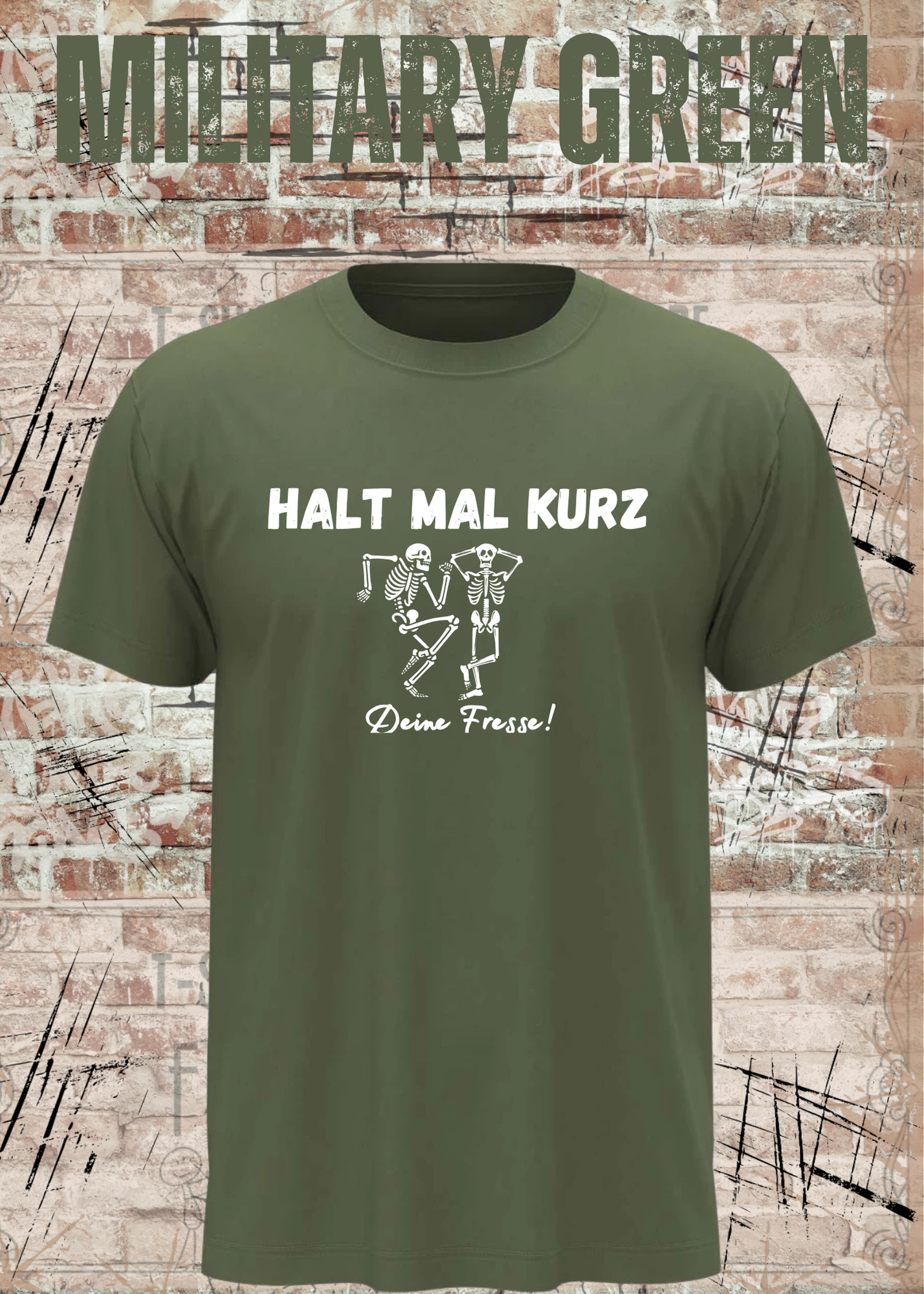 Halt mal kurz deine Fresse! Lustiges Skelett T-Shirt mit Spruch Unisex