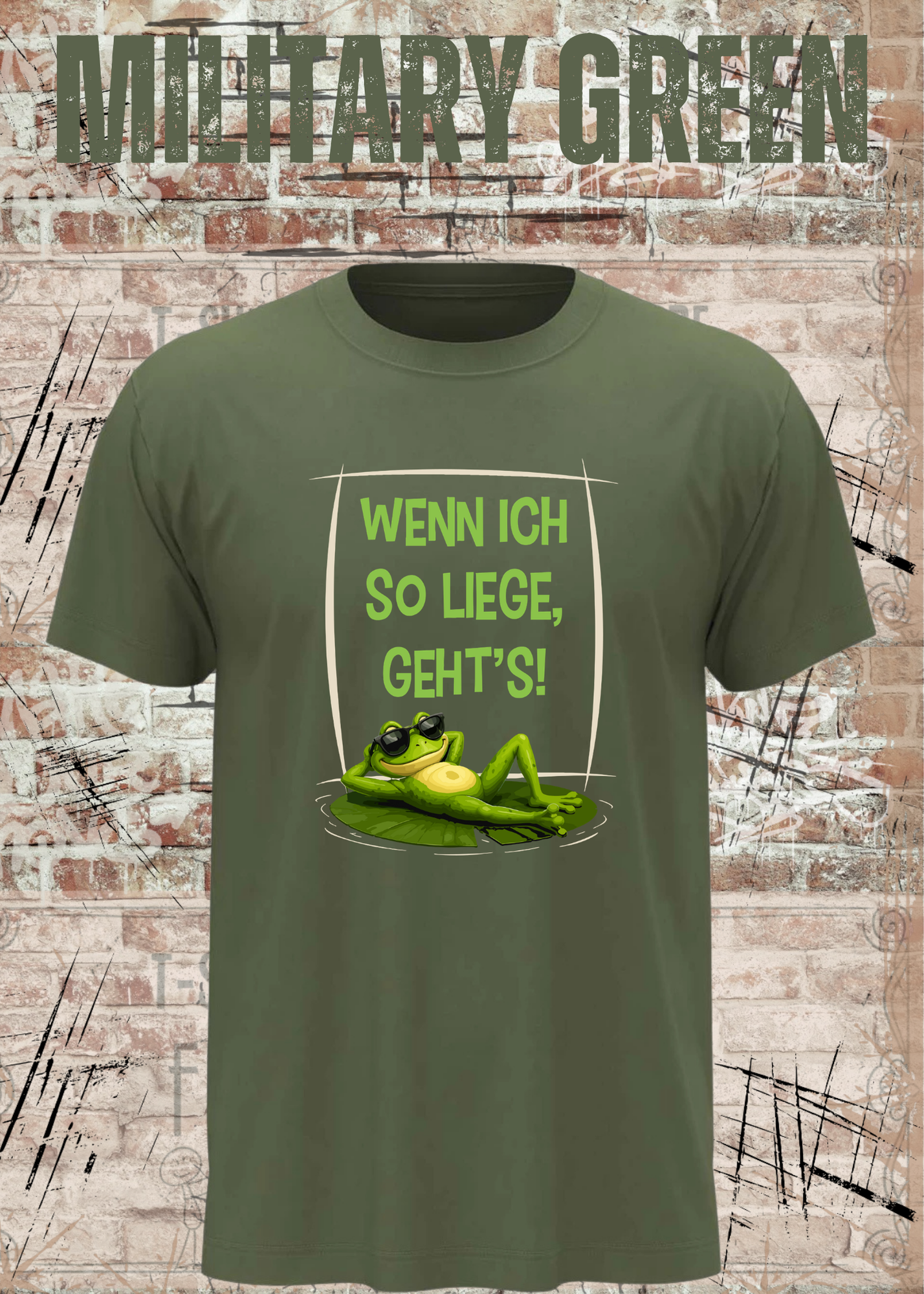 Wenn ich so liege, geht's! Frosch T-Shirt – Lustiges Fun Shirt mit chilligem Frosch