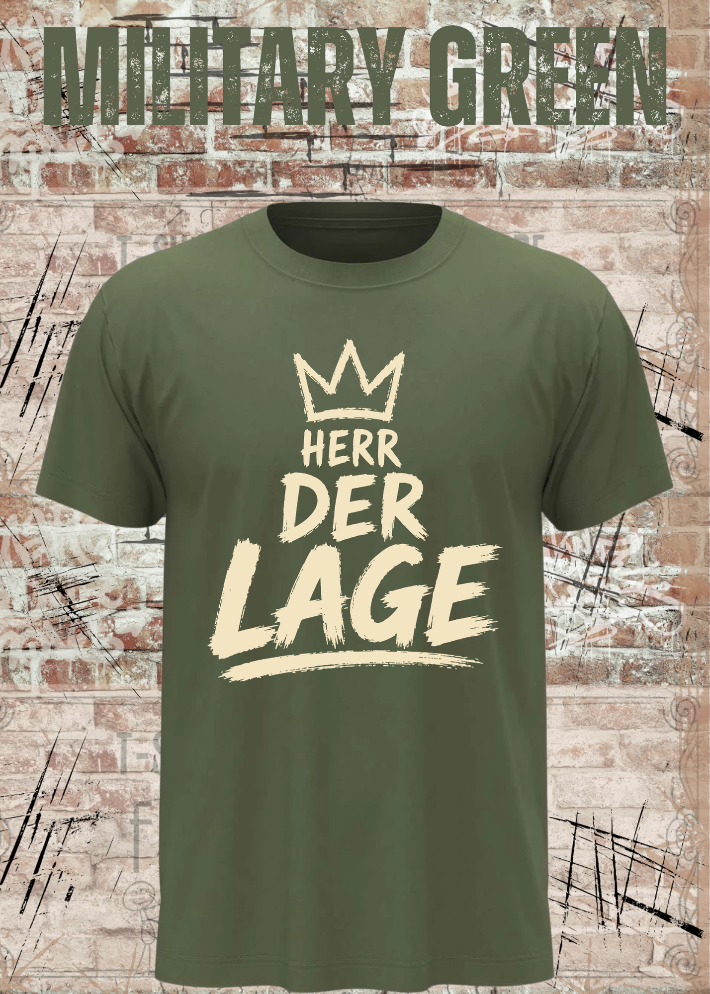 Herr der Lage – Lustiges Herren T-Shirt mit Krone