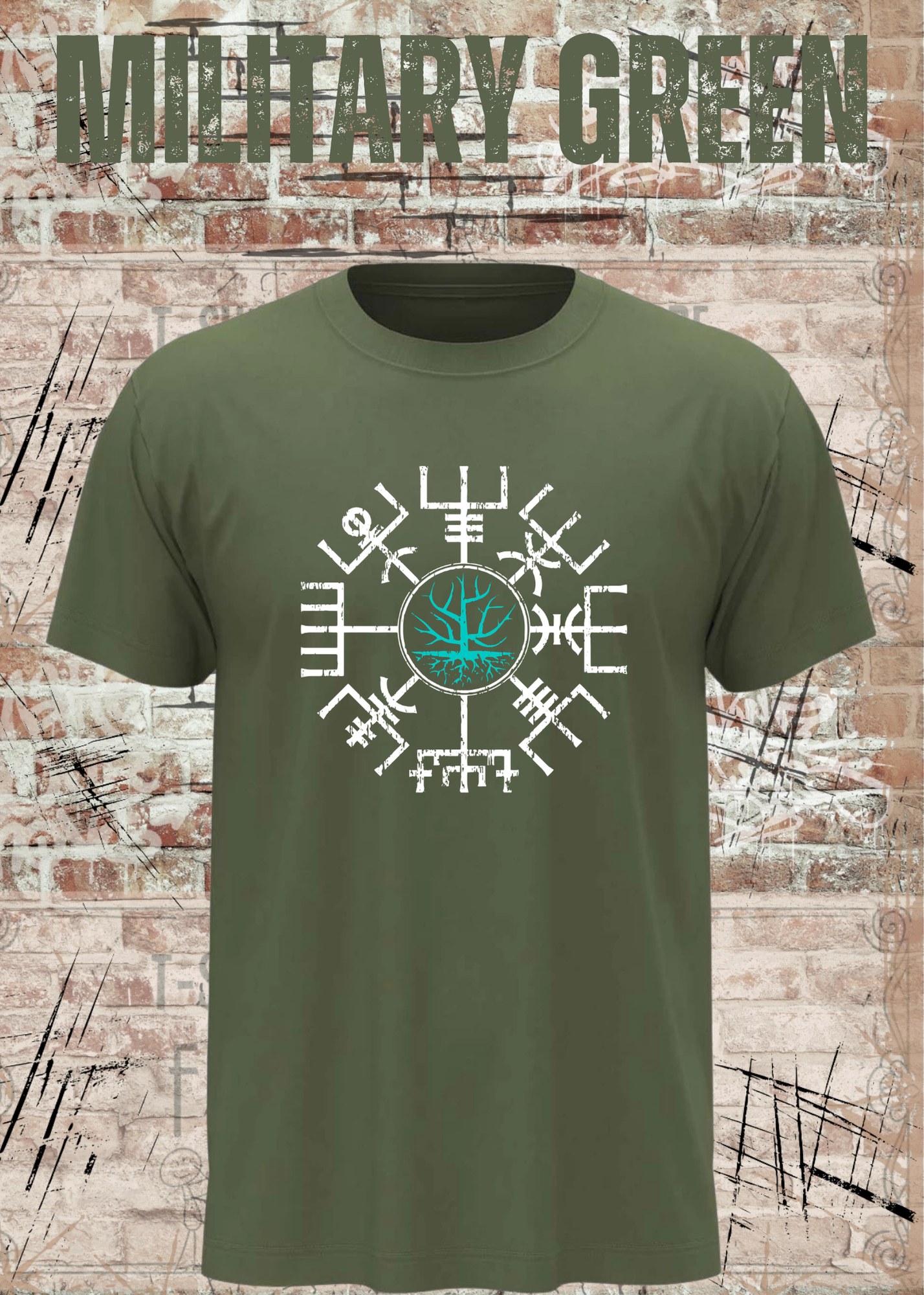 Vegvisir Baum des Lebens Wikinger T-Shirt | Nordische Runen | Unisex Shirt