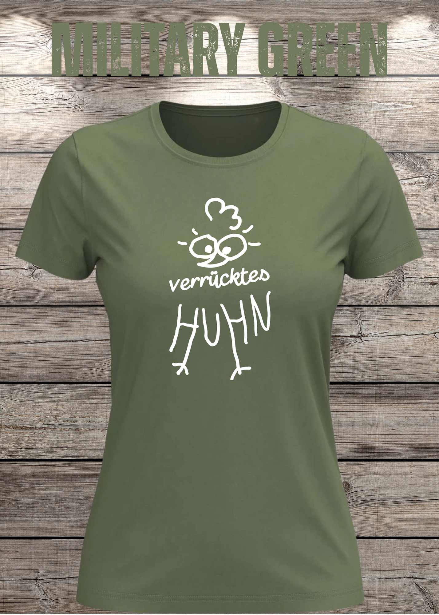 Verrücktes Huhn Damen T-Shirt | Lustiges Huhn Shirt | Witziges Fun Shirt für Frauen