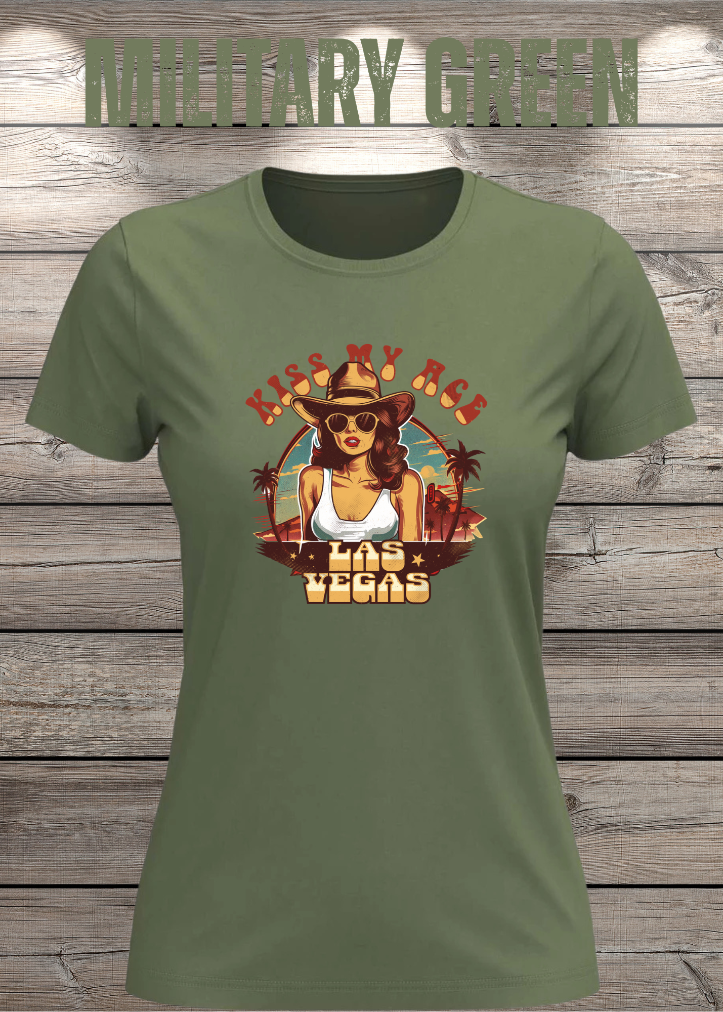 Kiss my Ace - Las Vegas Damen T-Shirt mit Spruch