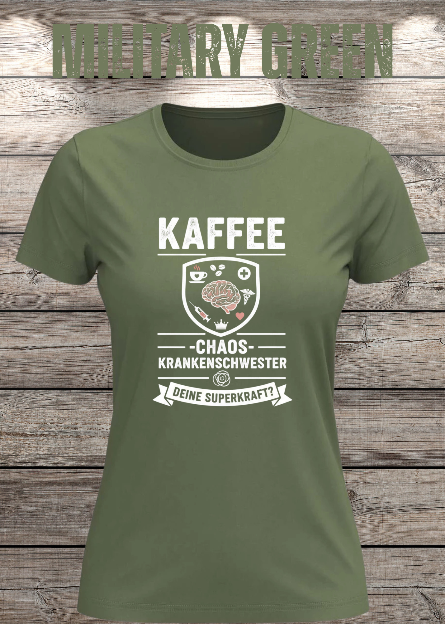 Krankenschwester T-Shirt - Kaffee Chaos Superkraft - Lustiges Geschenk