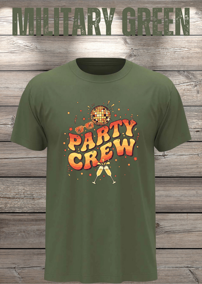 Unisex-T-Shirt „Party Crew“ in Military Green.