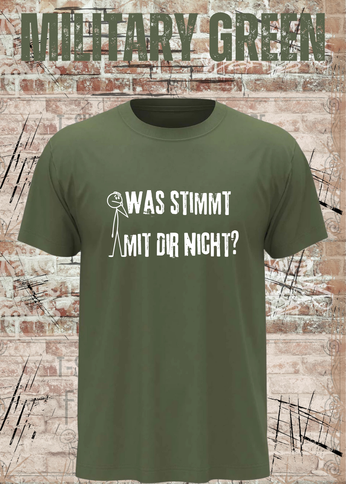 Was stimmt mit dir nicht T-Shirt – Lustiger Spruch Statement Shirt Geschenk