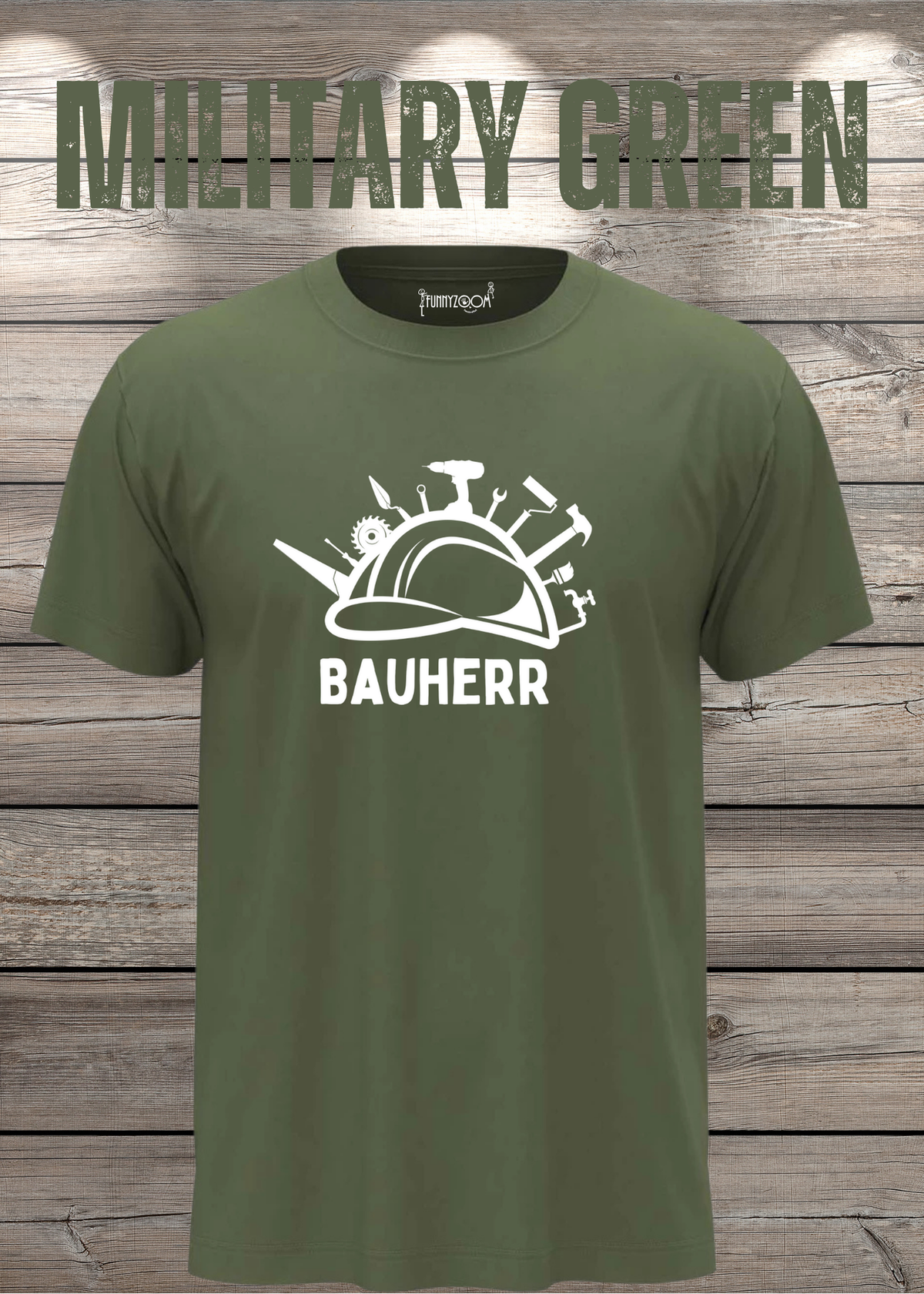 Bauherr T-Shirt Herren in Military Green.