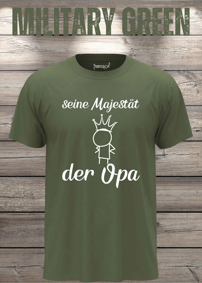 Herren T-Shirt Seine Majestät der Opa in Military Green.