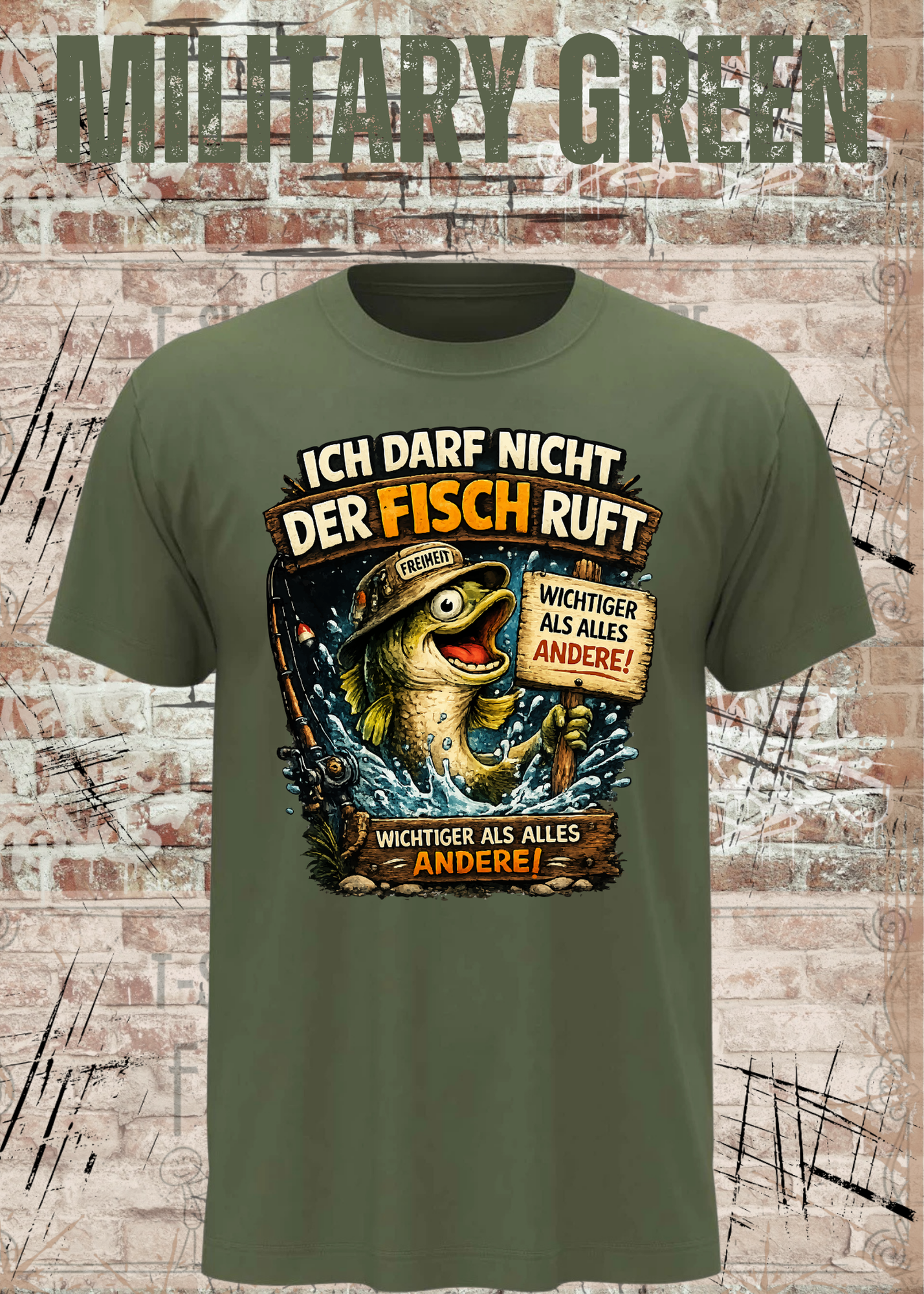 Unisex Angler T-Shirt – Ich darf nicht, der Fisch ruft | Lustiges Angel Shirt Geschenk