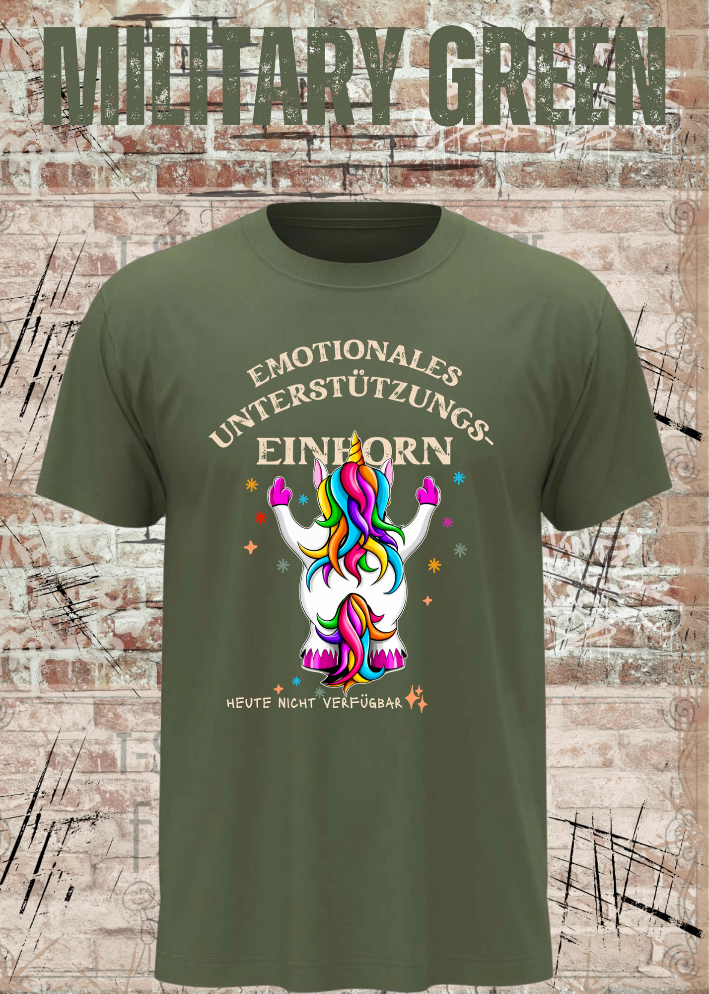 Emotionales Unterstützungs-Einhorn T-Shirt – Lustiges Unicorn Shirt Damen Herren