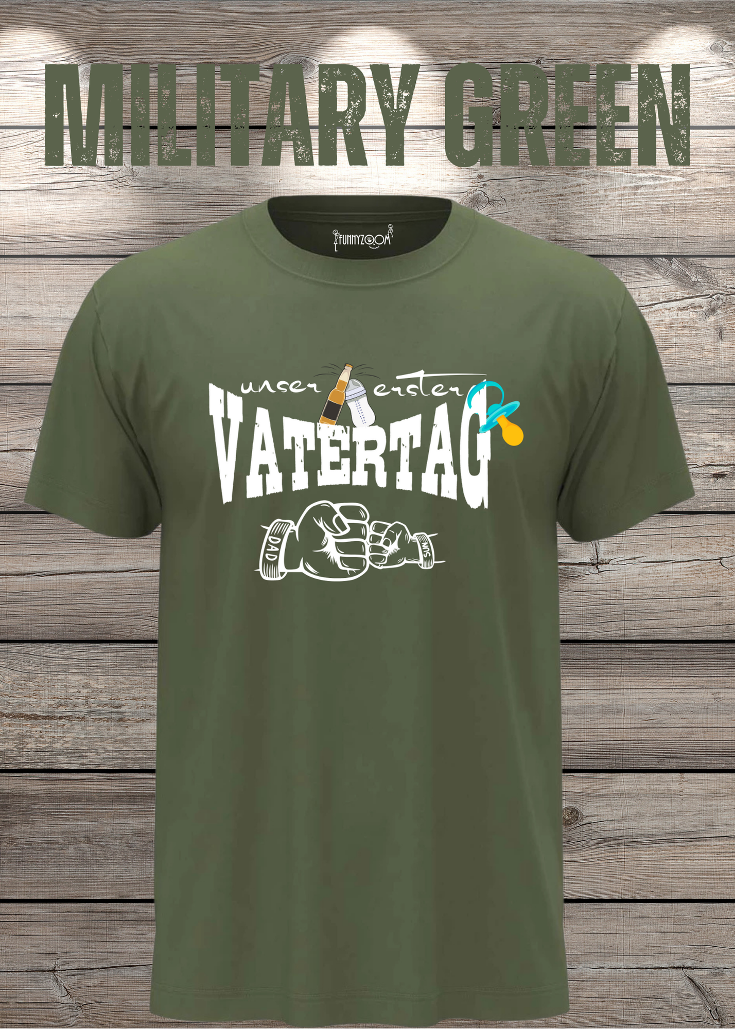 Herren T-Shirt für Papas mit Jungs Unser erster Vatertag Partnerschirt Vater Sohn T-Shirt Geschenkidee Witziges Papa T-Shirt