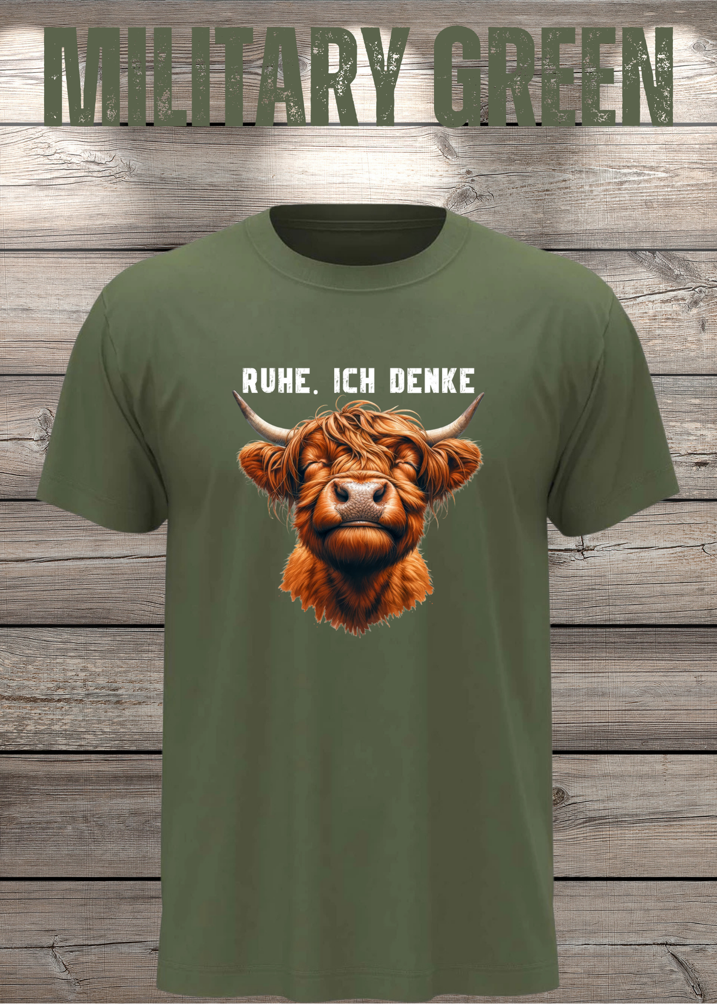 Highland Kuh Unisex T-Shirt - Ruhe! Ich denke...