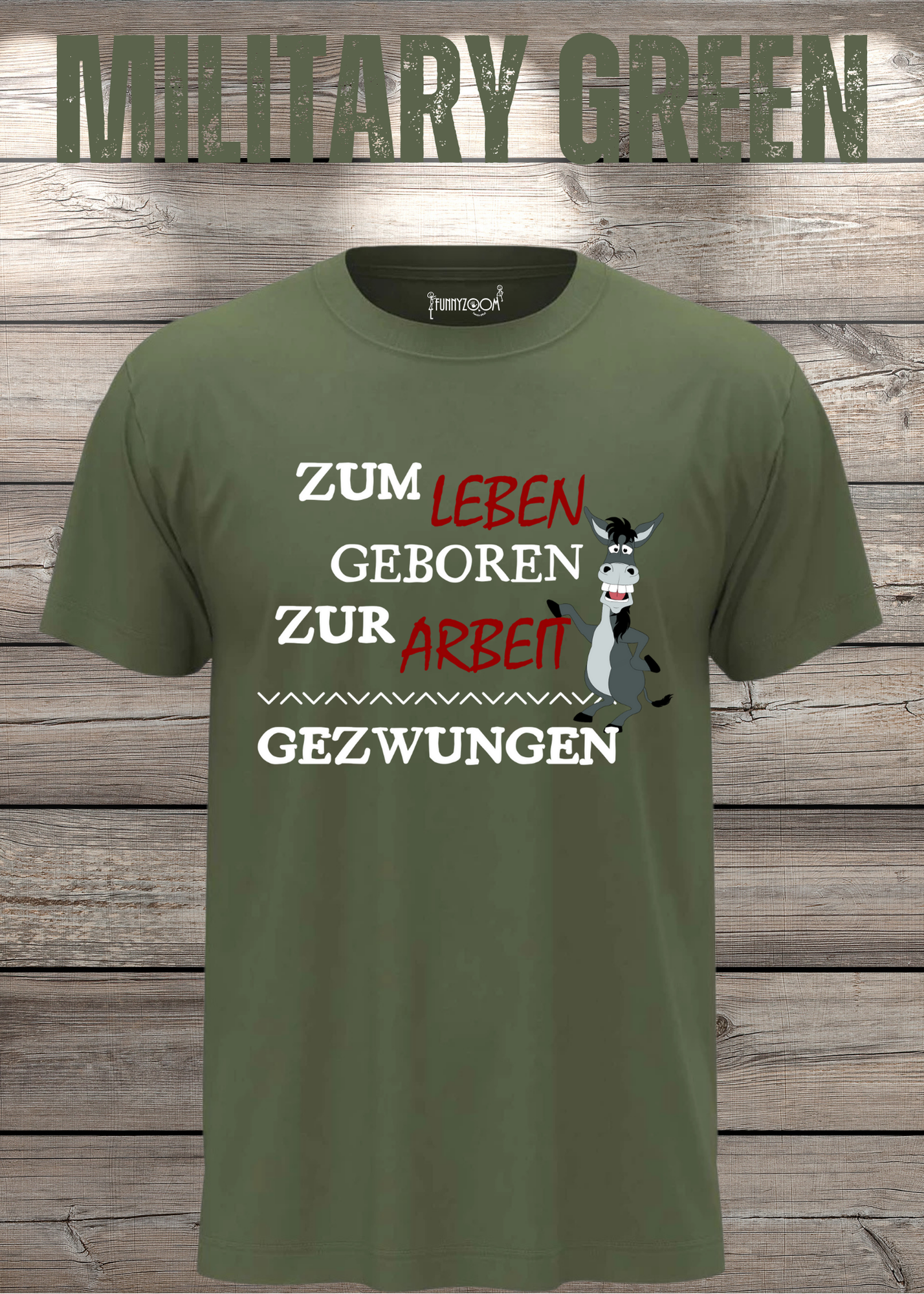 T-Shirt 'Zum Leben geboren zur Arbeit gezwungen' - Witziges Geschenk Unisex