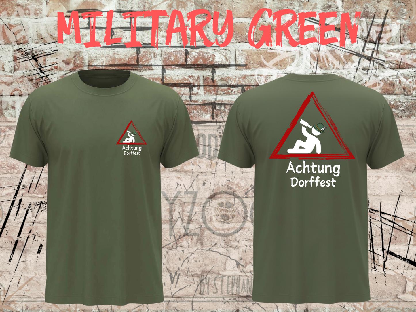 T-Shirt Achtung Dorffest! Kirwa Dorffest Geschenkidee Witziges T-Shirt mit Spruch Lustiges Unisex T-Shirt