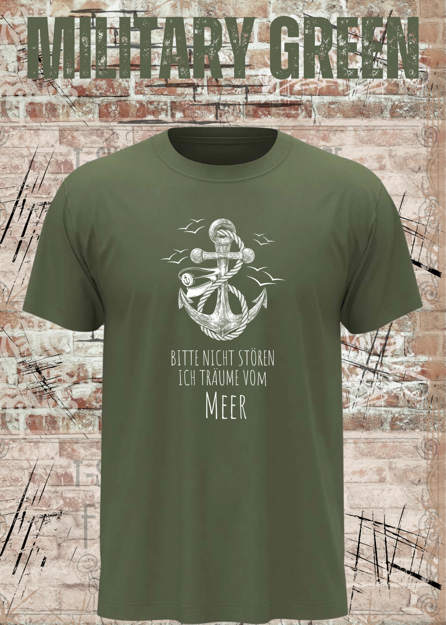 Rockiges Anker T-Shirt Herren & Damen – Bitte nicht stören ich träume vom Meer – Maritime Vintage Shirt