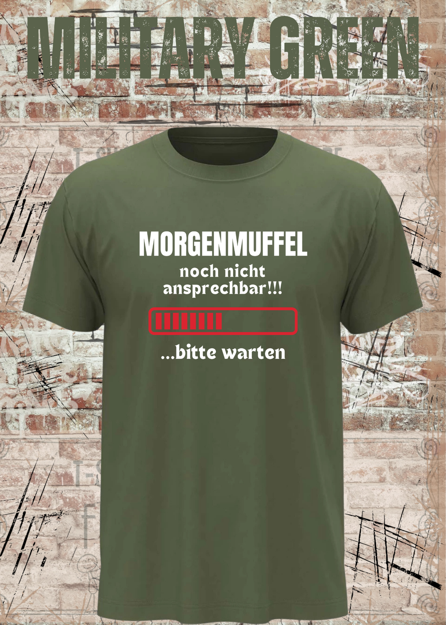 Morgenmuffel T-Shirt „Noch nicht ansprechbar! Bitte warten…“ – Lustiges Kaffee Geschenk Unisex