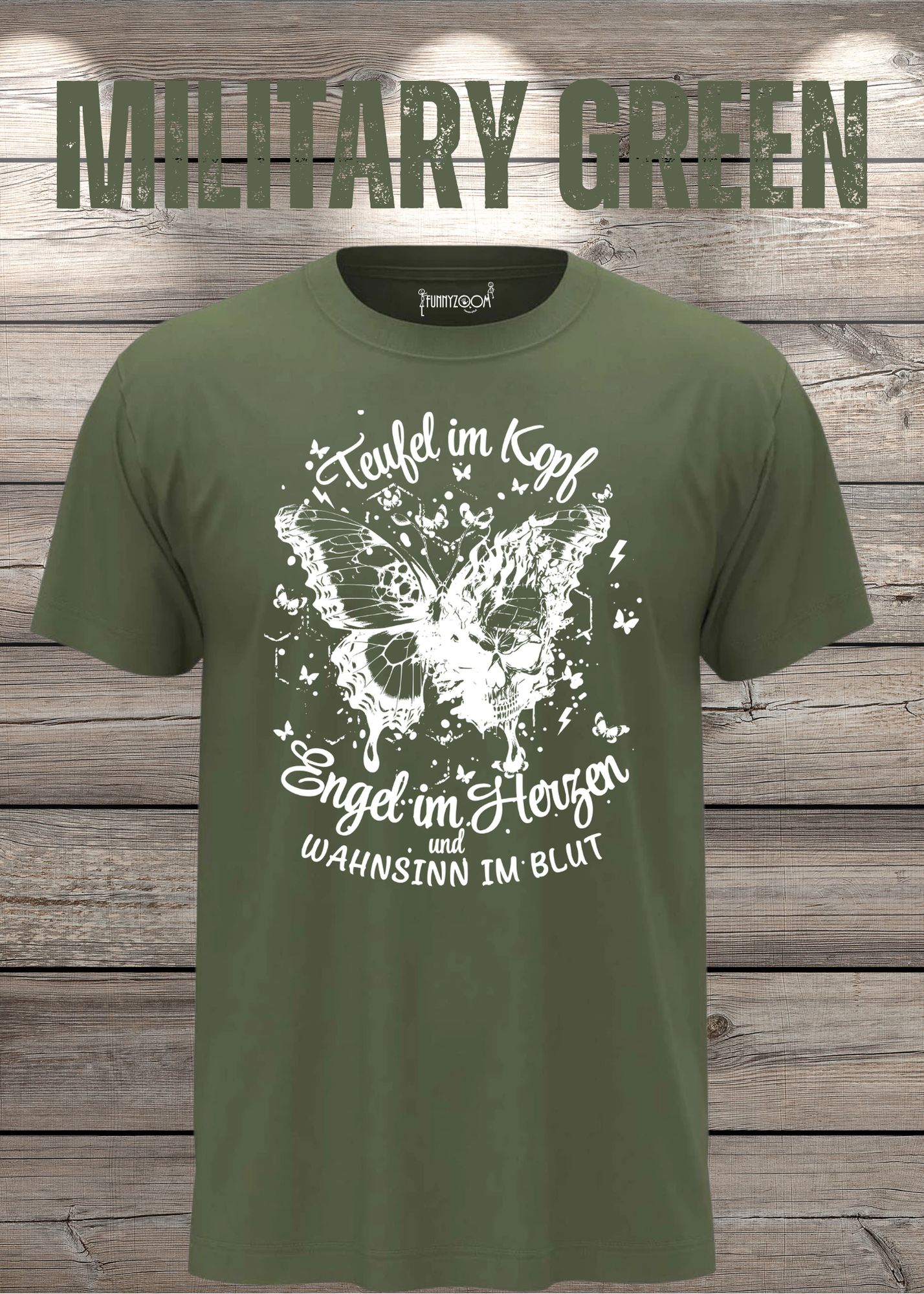 T-Shirt Teufel im Kopf Engel im Herzen Witziges T-Shirt mit Spruch Geschenkidee Unisex