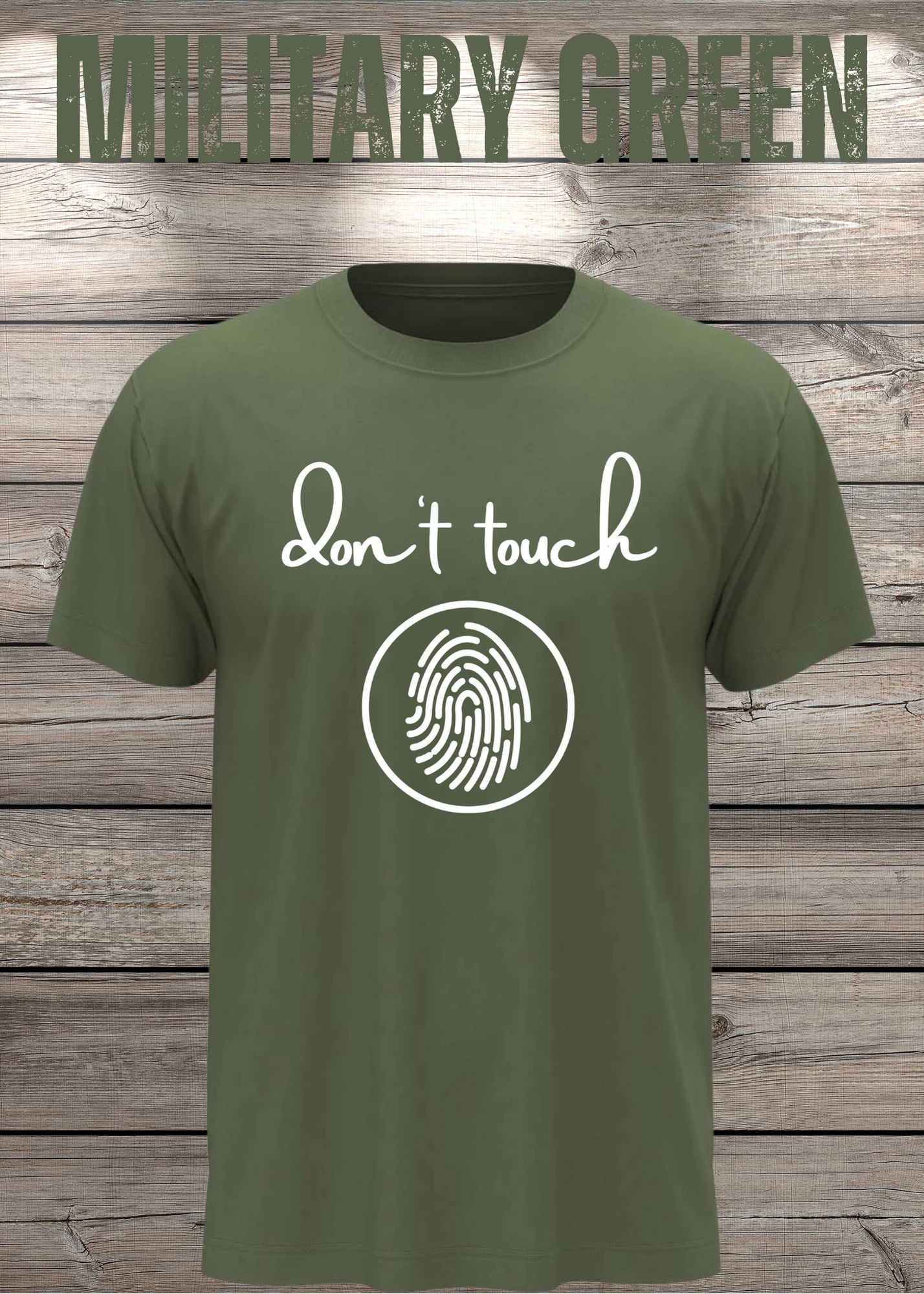 T-Shirt 'Don't touch Fingerprint' - Witziges Spruch-Shirt für Grenzensetzer