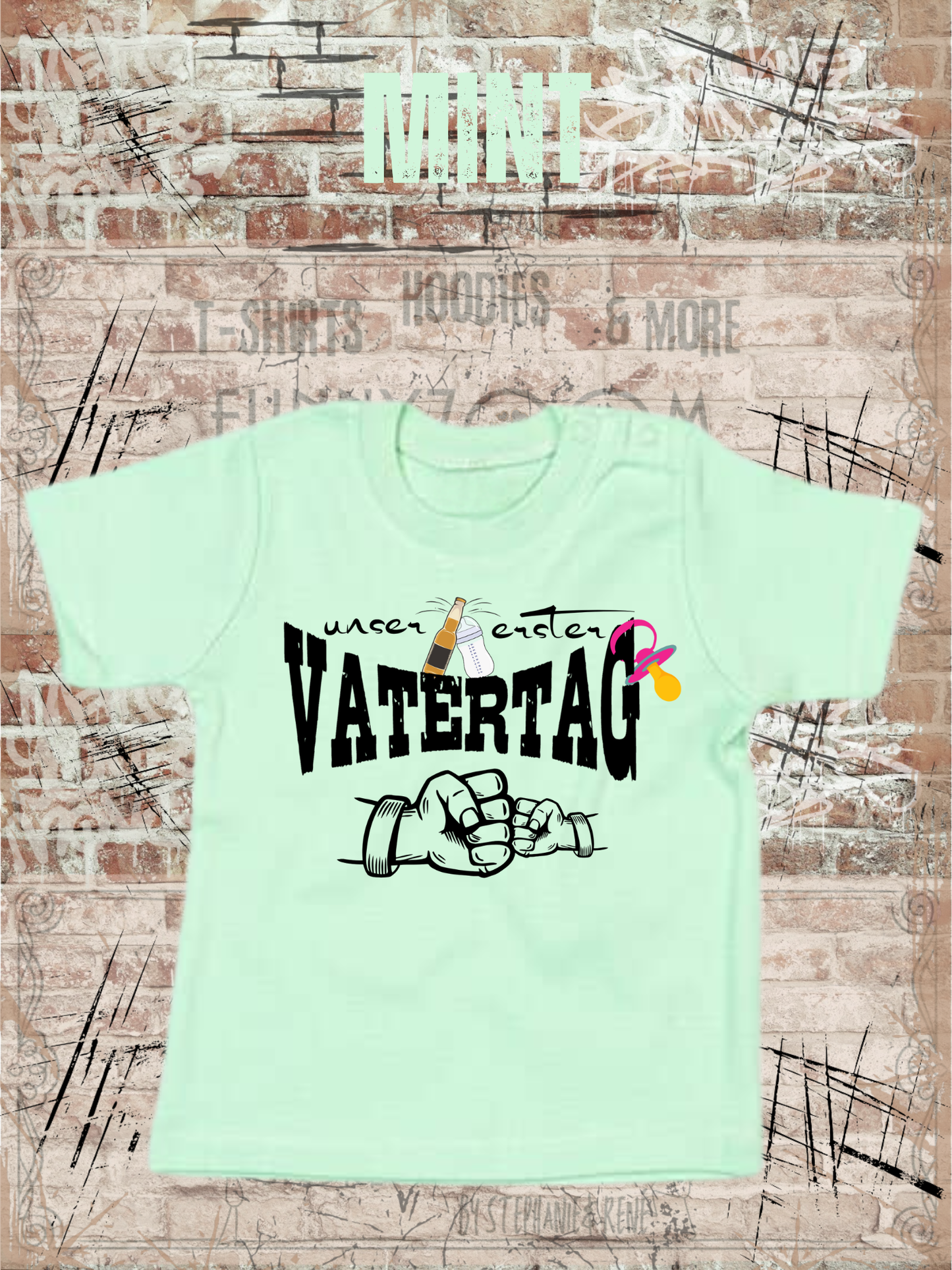 Baby Maedchen T-Shirt Unser erster Vatertag Suesse Geschenkidee Papa Witziges Baby Shirt