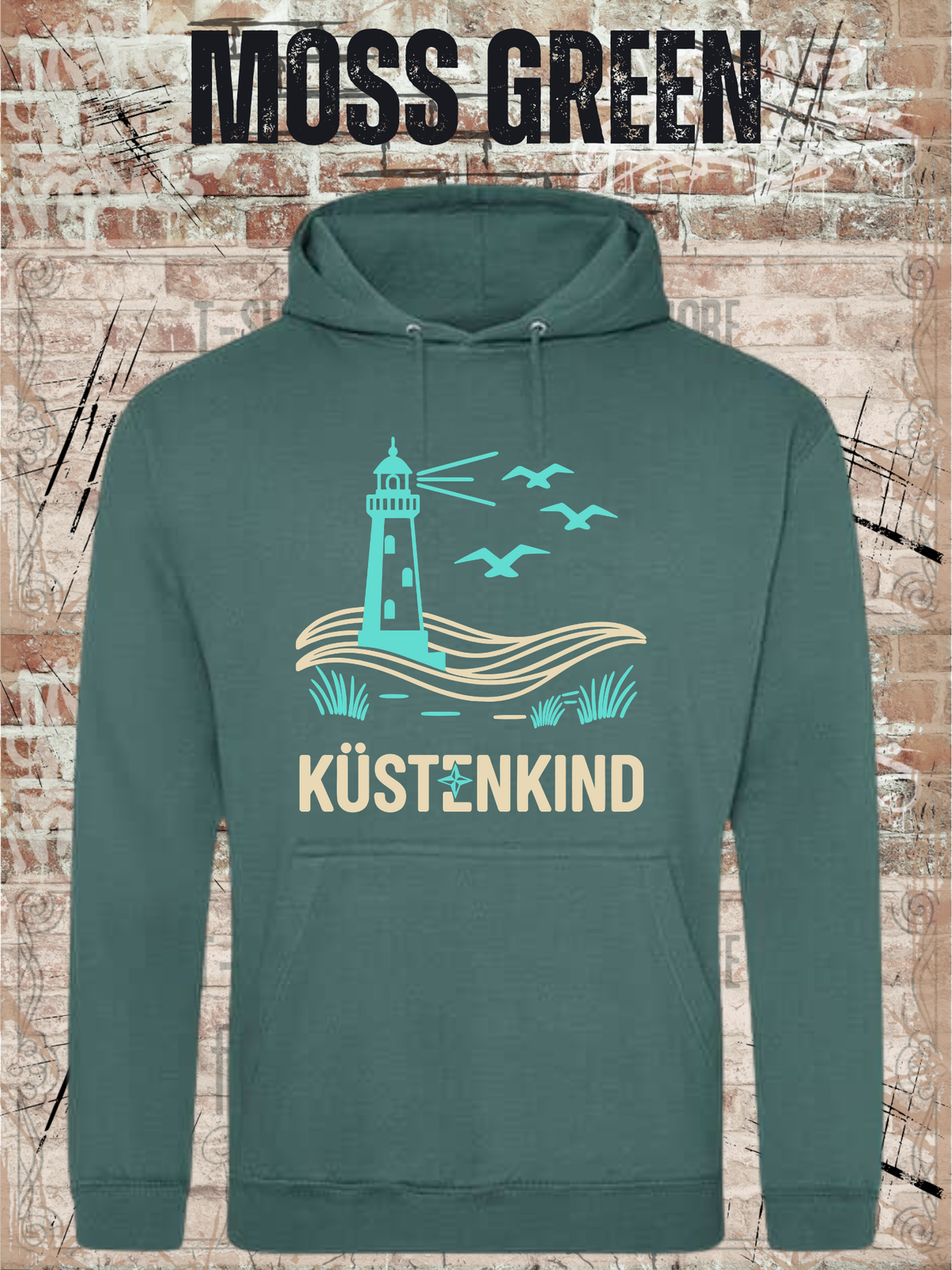 Küstenkind Hoodie mit Leuchtturm – Unisex