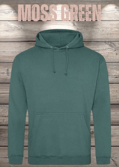 Hoodie Unisex mit Wunschmotiv bedrucken in Moss Green.