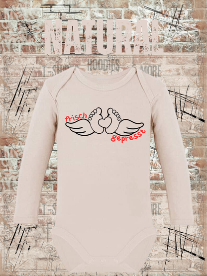 Baby Body Langarm Frisch Gepresst | Lustiger Babybody zur Geburt | Geschenk für Neugeborene