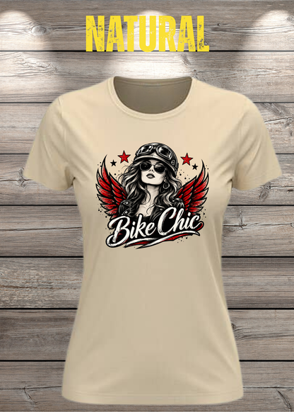 Bike Chic – Damen Biker T-Shirt | Rockiges Motorrad Shirt