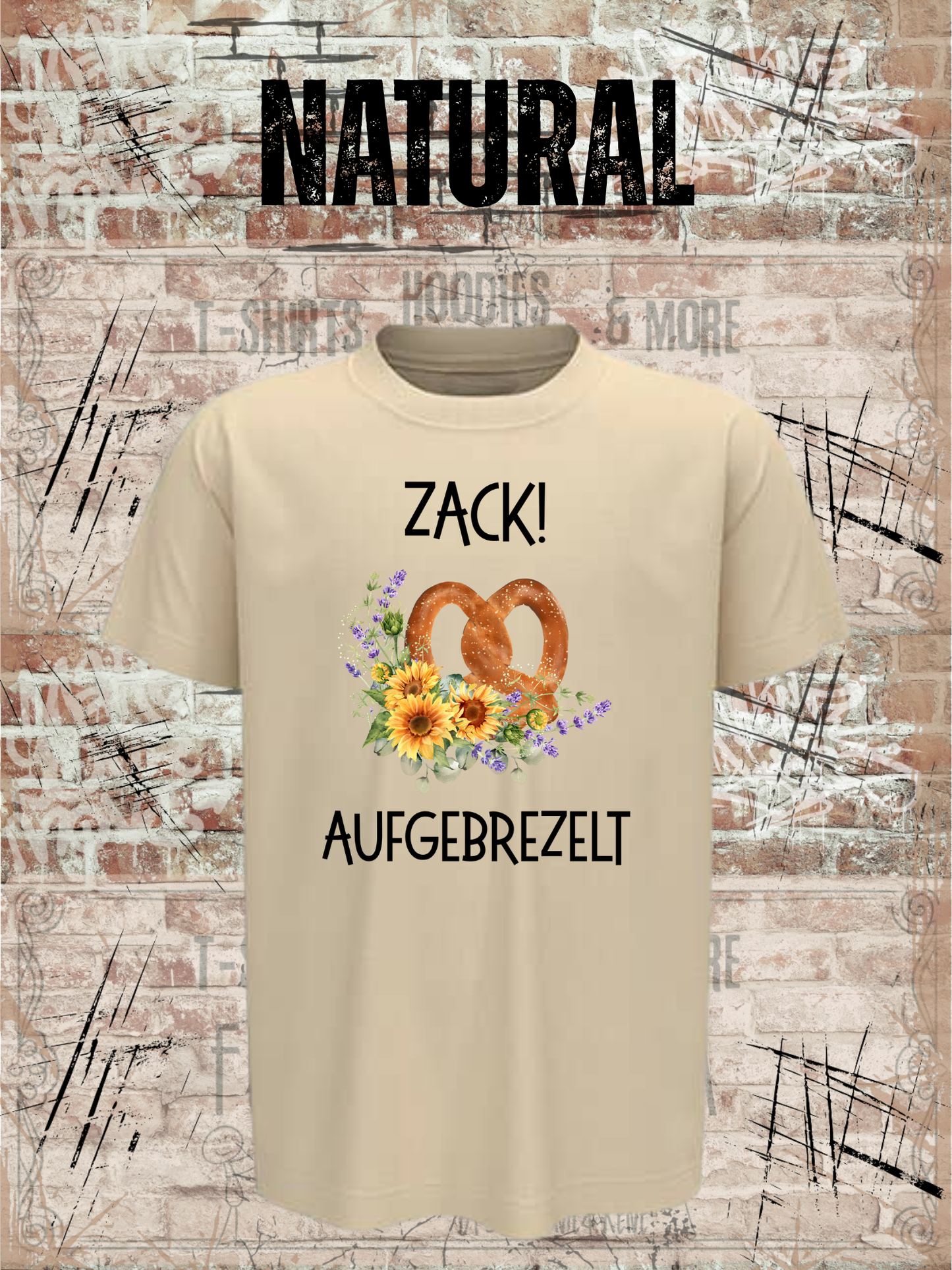 Mädchen T-Shirt „Zack! Aufgebrezelt“ | Lustiges Brezel Shirt mit Blumen