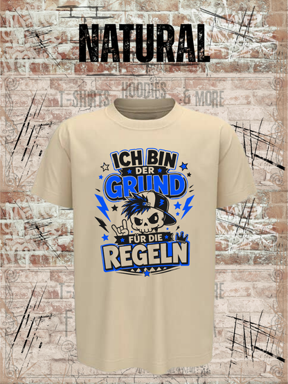 Ich bin der Grund für die Regeln – Jungen T-Shirt in Natural.
