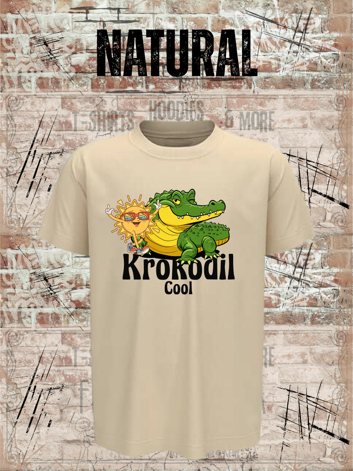 Krokodil Cool – Kinder T-Shirt für Jungen & Mädchen
