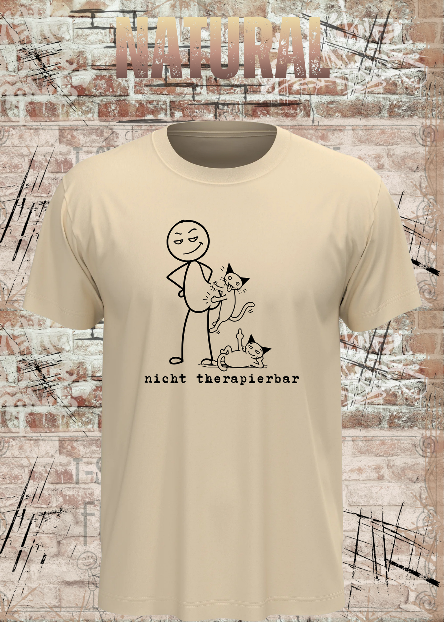 Nicht Therapierbar Katzen Shirt – Lustiges Unisex Humor T-Shirt
