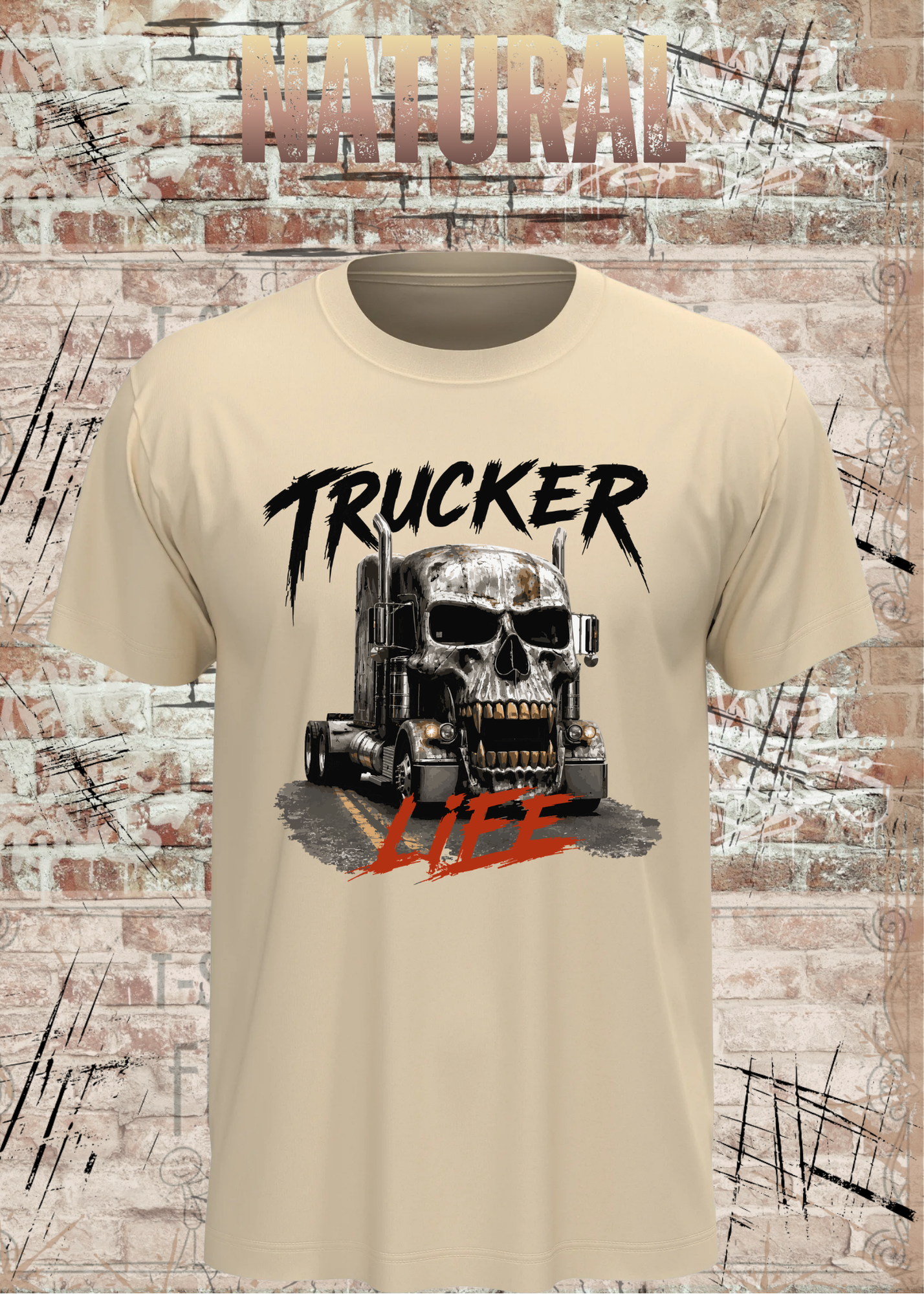 Trucker Life T-Shirt – LKW Totenkopf Shirt für Trucker