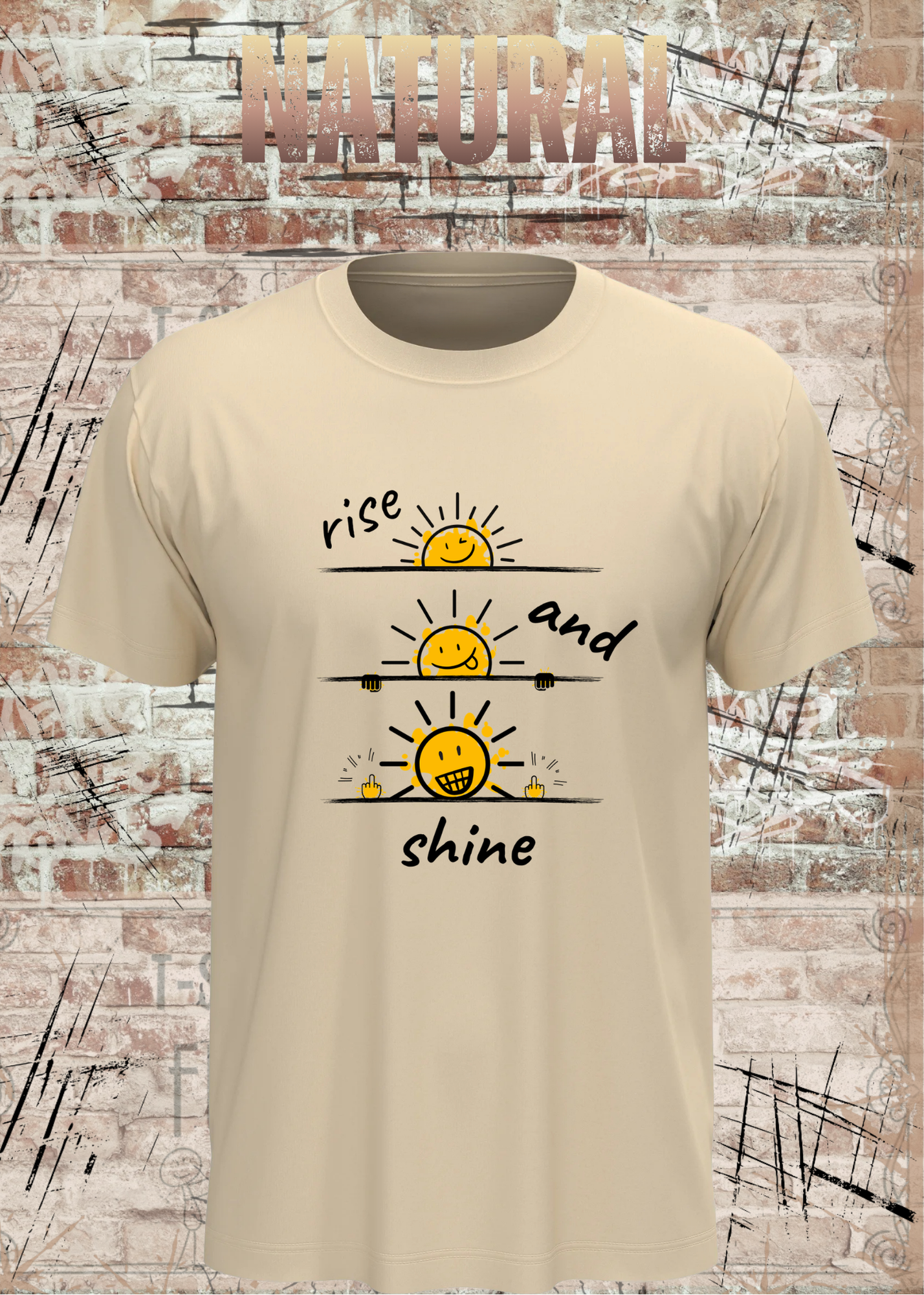 Rise and Shine T-Shirt | Lustiges Smiley Shirt | Motivation & Humor | Unisex