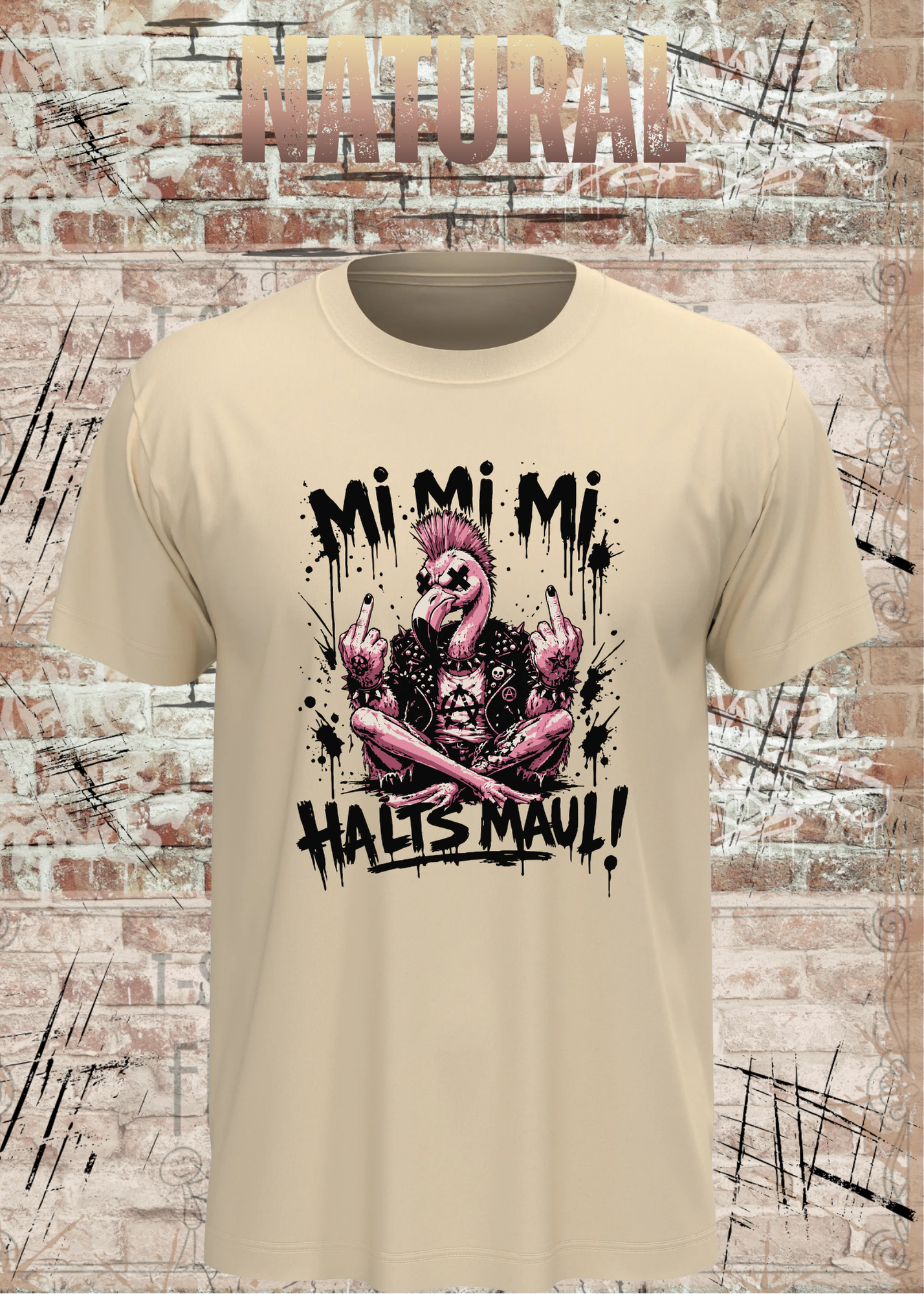 Mi Mi Mi Halt’s Maul Flamingo T-Shirt – Freches Punk Statement Shirt