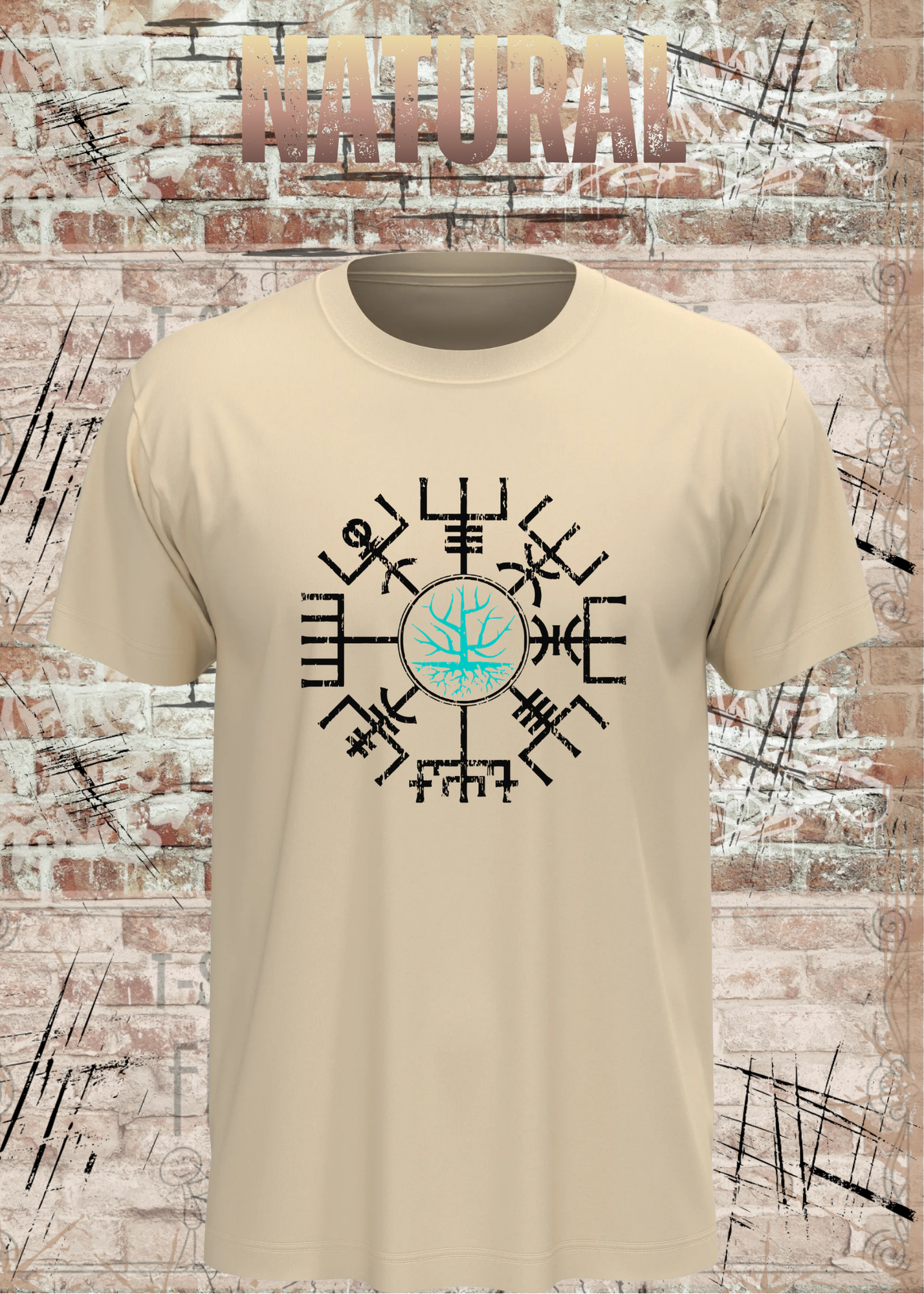 Vegvisir Baum des Lebens Wikinger T-Shirt | Nordische Runen | Unisex Shirt