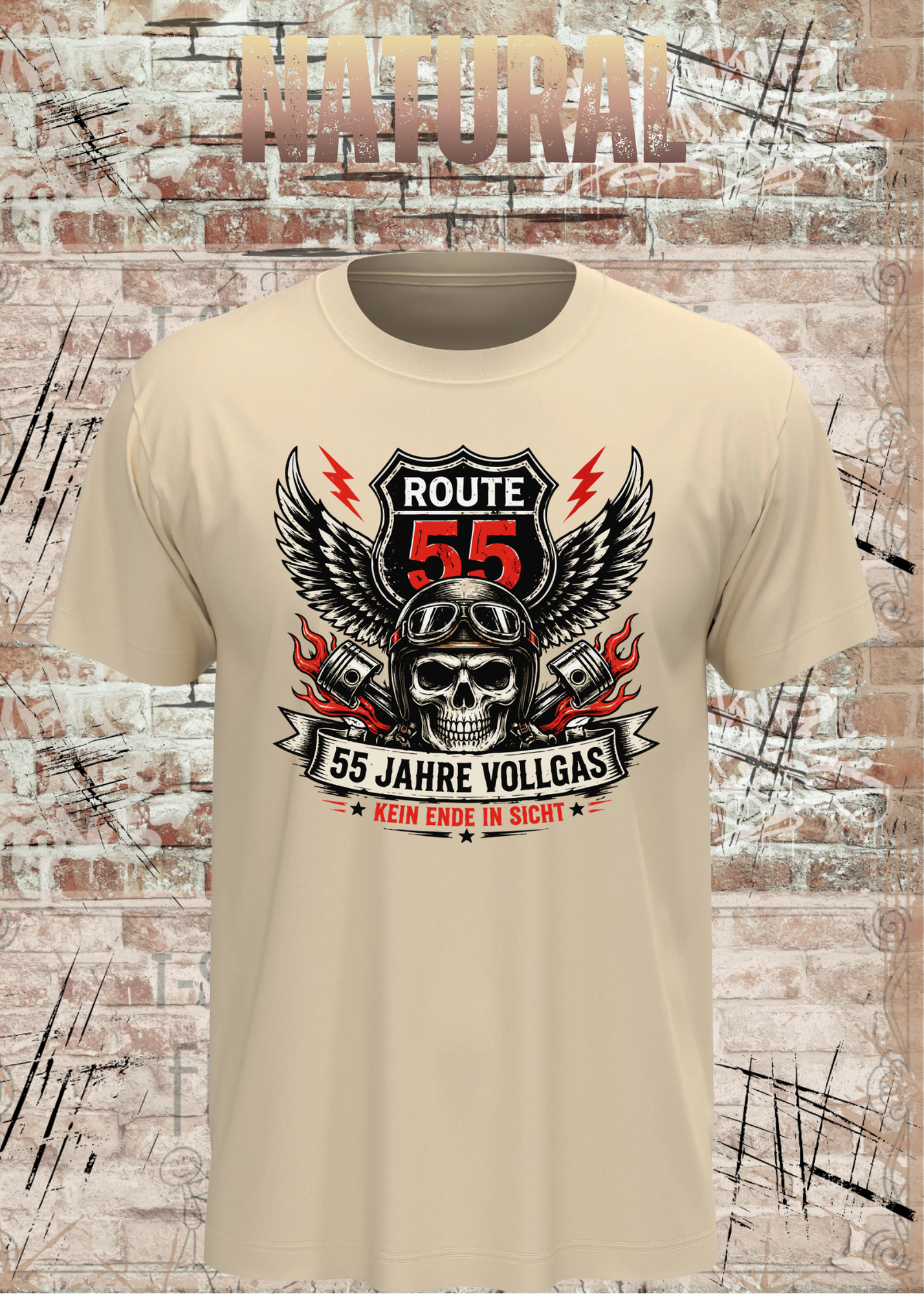 55 Jahre Vollgas T-Shirt – Route 55 | Lustiges 55. Geburtstag Geschenk für Männer