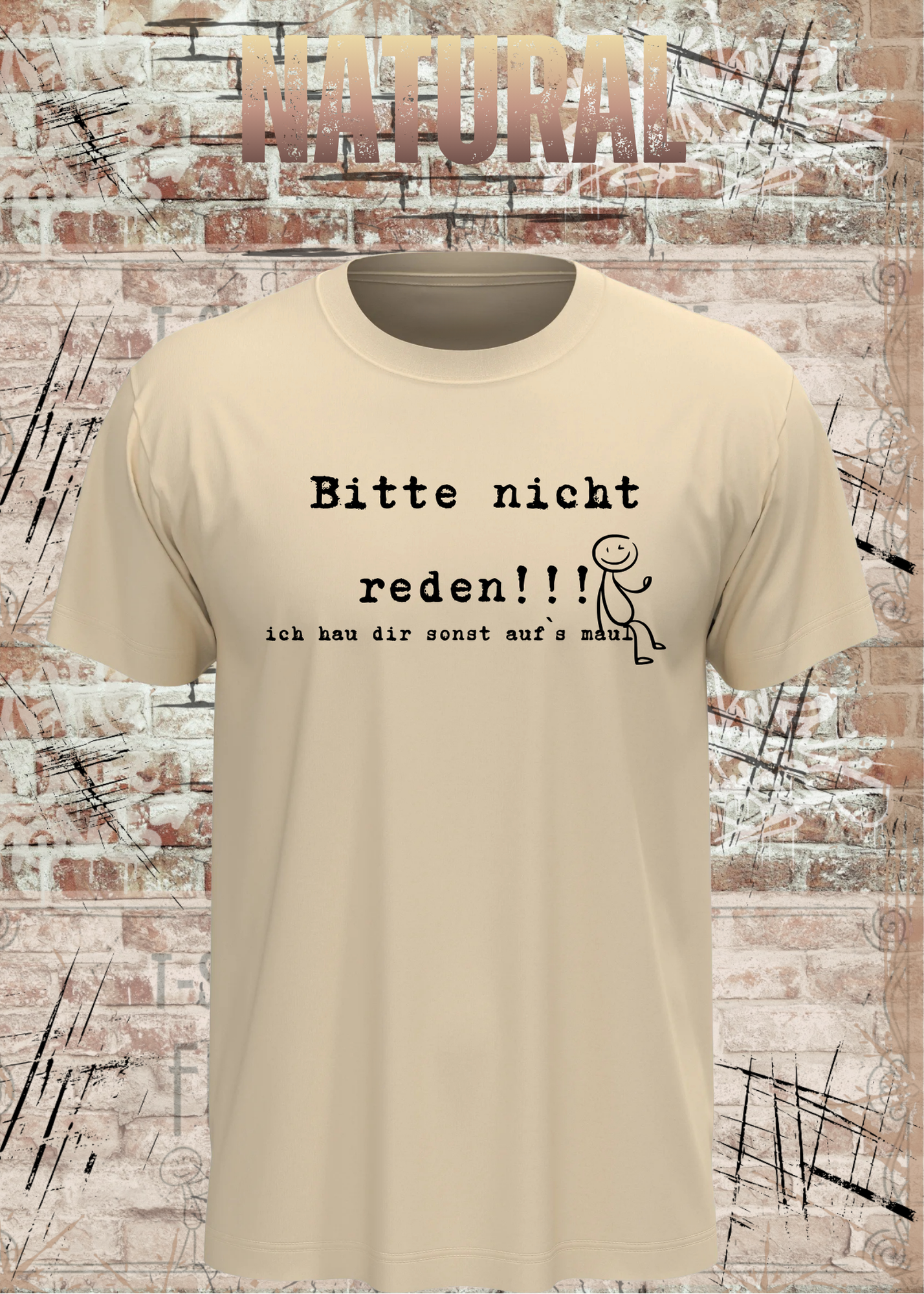Bitte Nicht Reden T-Shirt – Lustiger Sarkasmus Spruch Unisex Shirt Schwarz Weiß