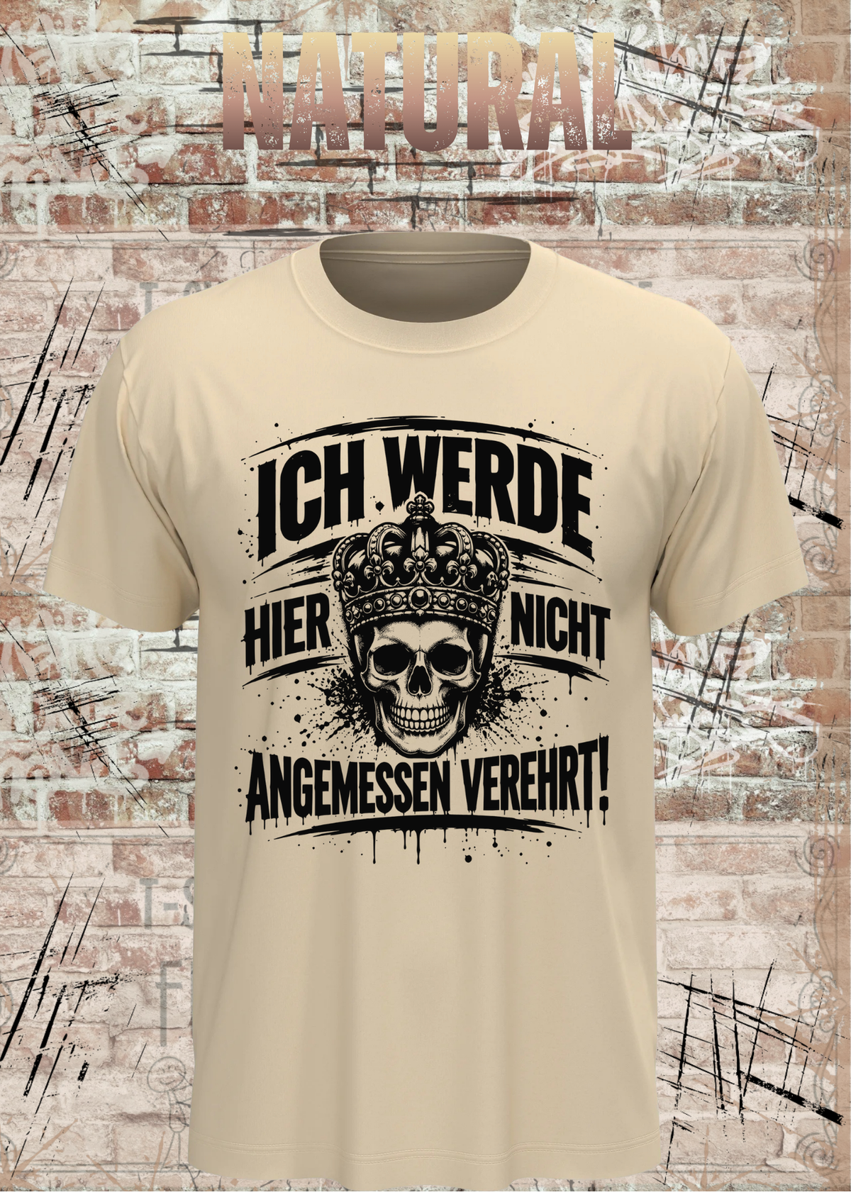 Ich werde hier nicht angemessen verehrt – Herren Skull T-Shirt | FunnyZoom