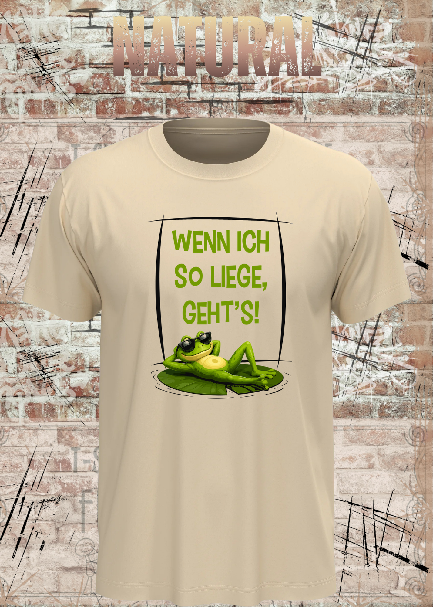 Wenn ich so liege, geht's! Frosch T-Shirt – Lustiges Fun Shirt mit chilligem Frosch