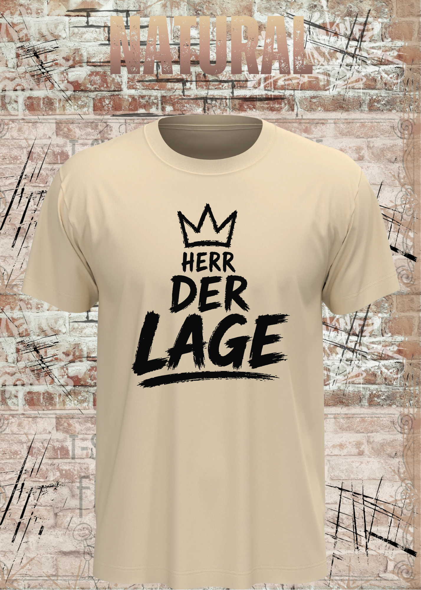 Herr der Lage – Lustiges Herren T-Shirt mit Krone