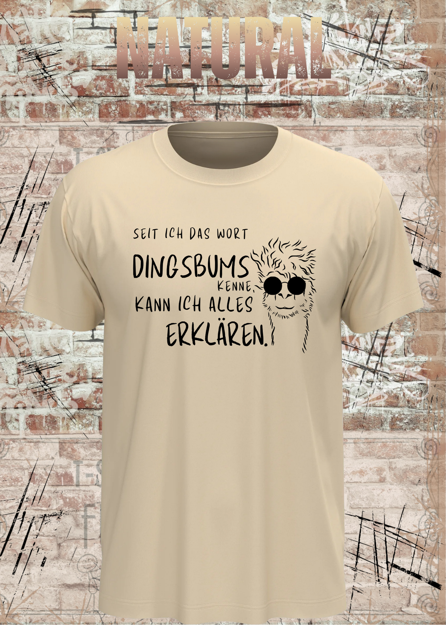 Seit ich das Wort Dingsbums kenne kann ich alles erklären T-Shirt – Lustiges Spruchshirt Unisex
