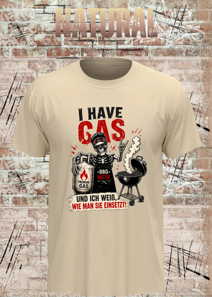 Grillmeister T-Shirt „I Have Gas“ – Skelett BBQ