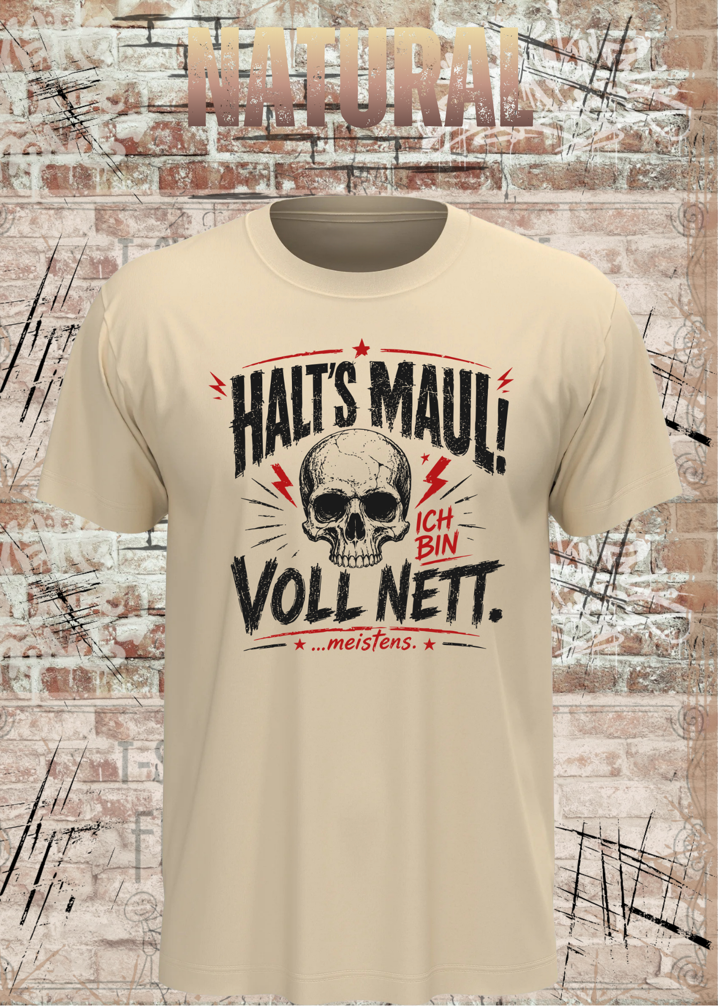 Halt's Maul! Ich bin voll nett... meistens. – Lustiges Vintage Unisex T-Shirt