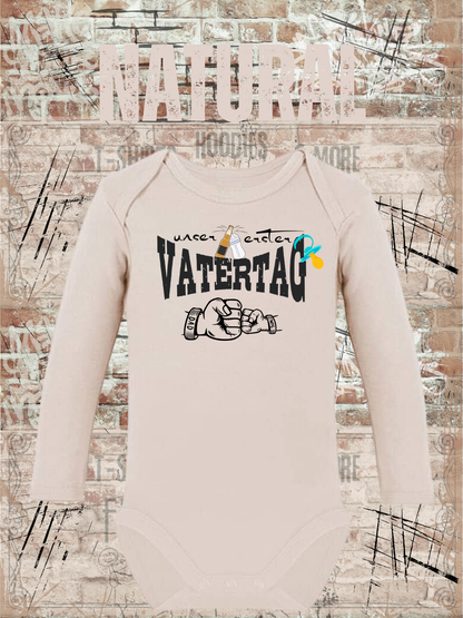 Jungen Baby Body Unser erster Vatertag in Natural.