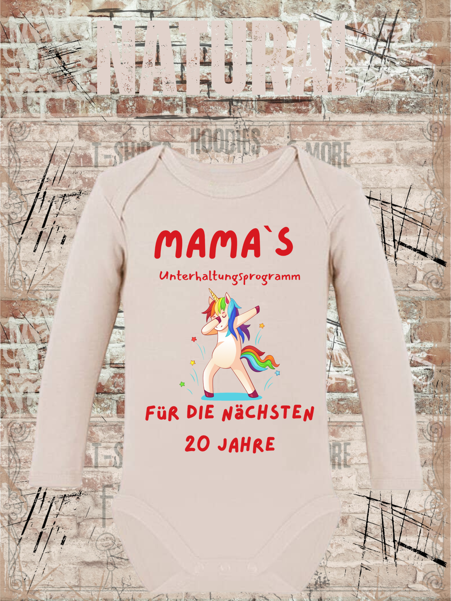 Baby Body 'Mamas Unterhaltungsprogramm' - Lustiger Babybody als Geschenk zur Geburt